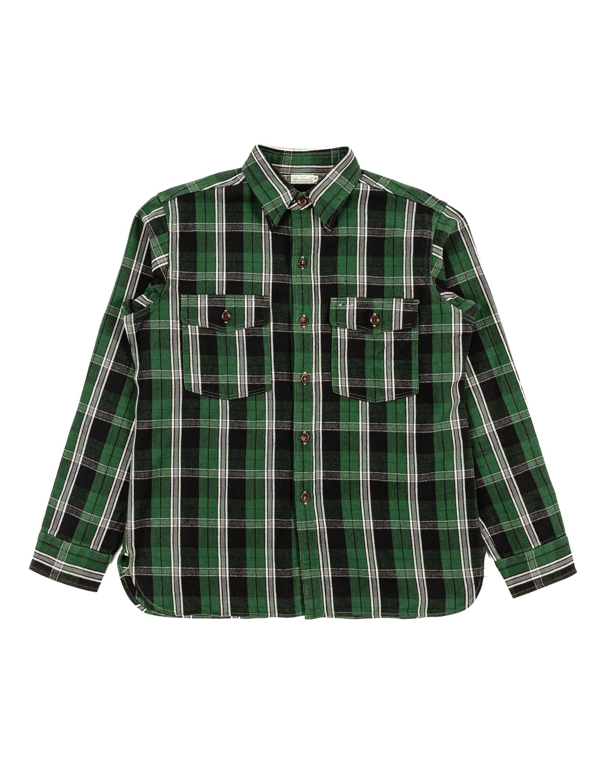Lot. 3022 Flannel Shirt With Chinstrap G Pattern Green (One Wash)