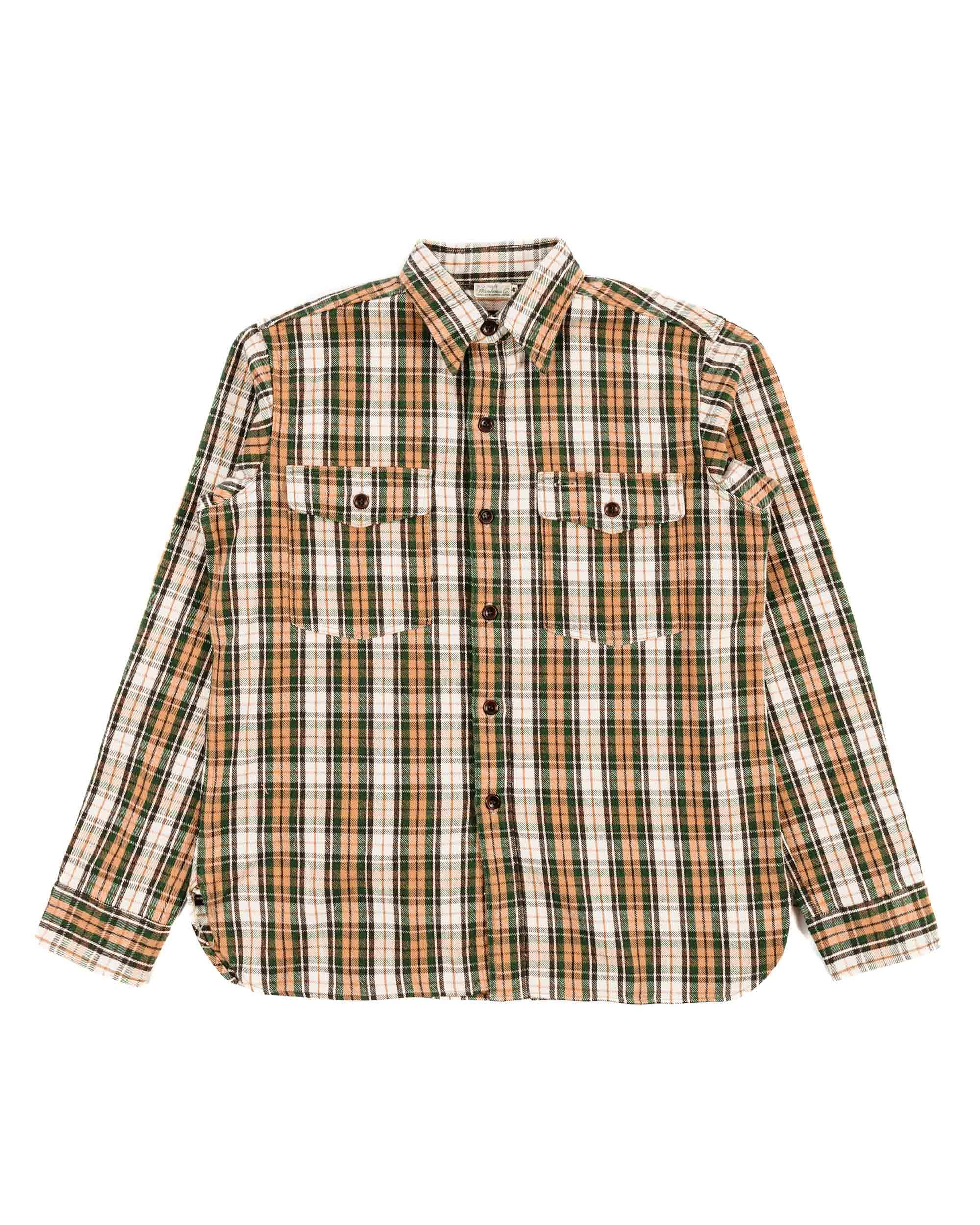 Lot. 3022 Flannel Shirt With Chinstrap H Pattern Salmon (One Wash)
