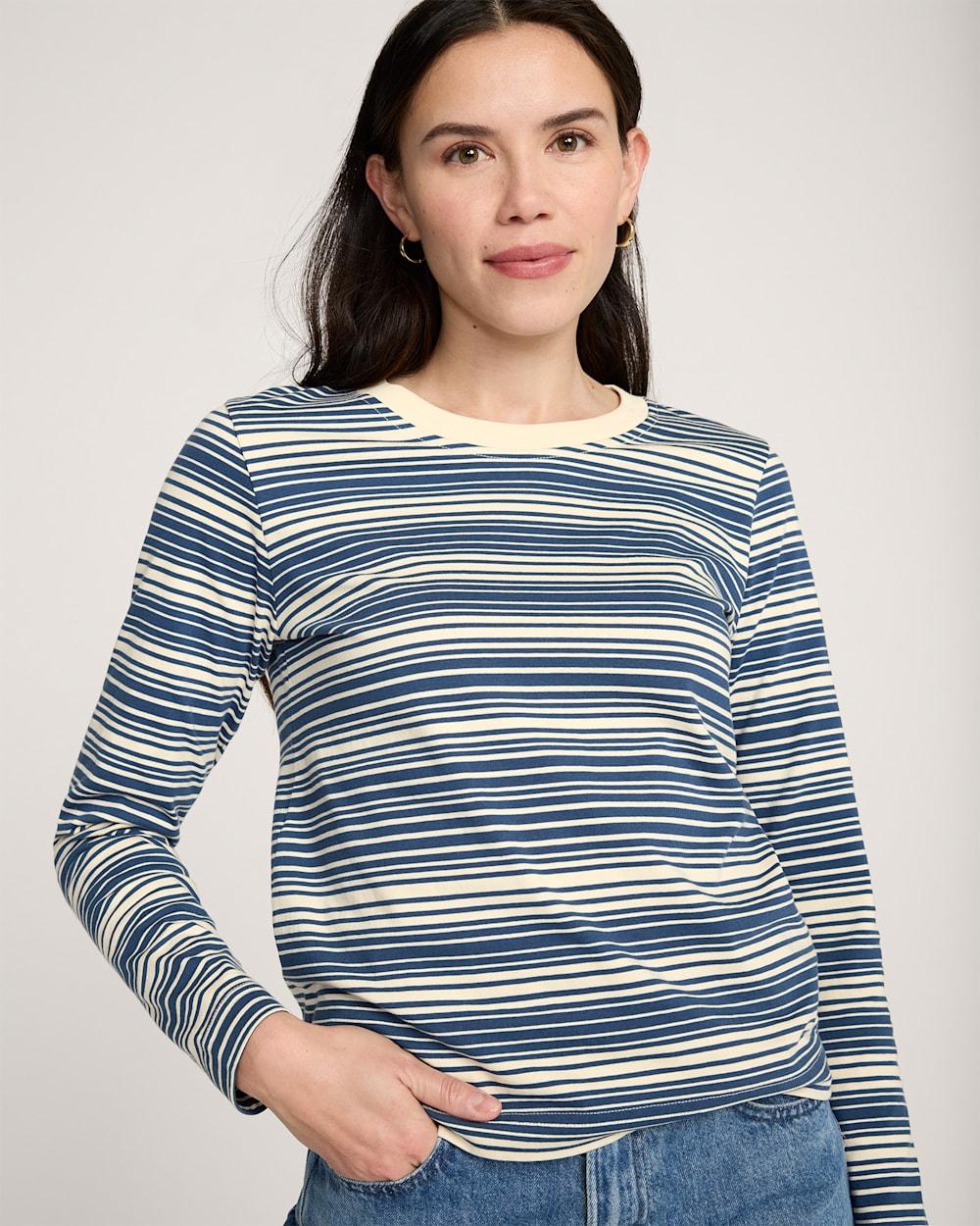 Women's Long-Sleeve Deschutes Tee Blue Stripe - TB382-87473