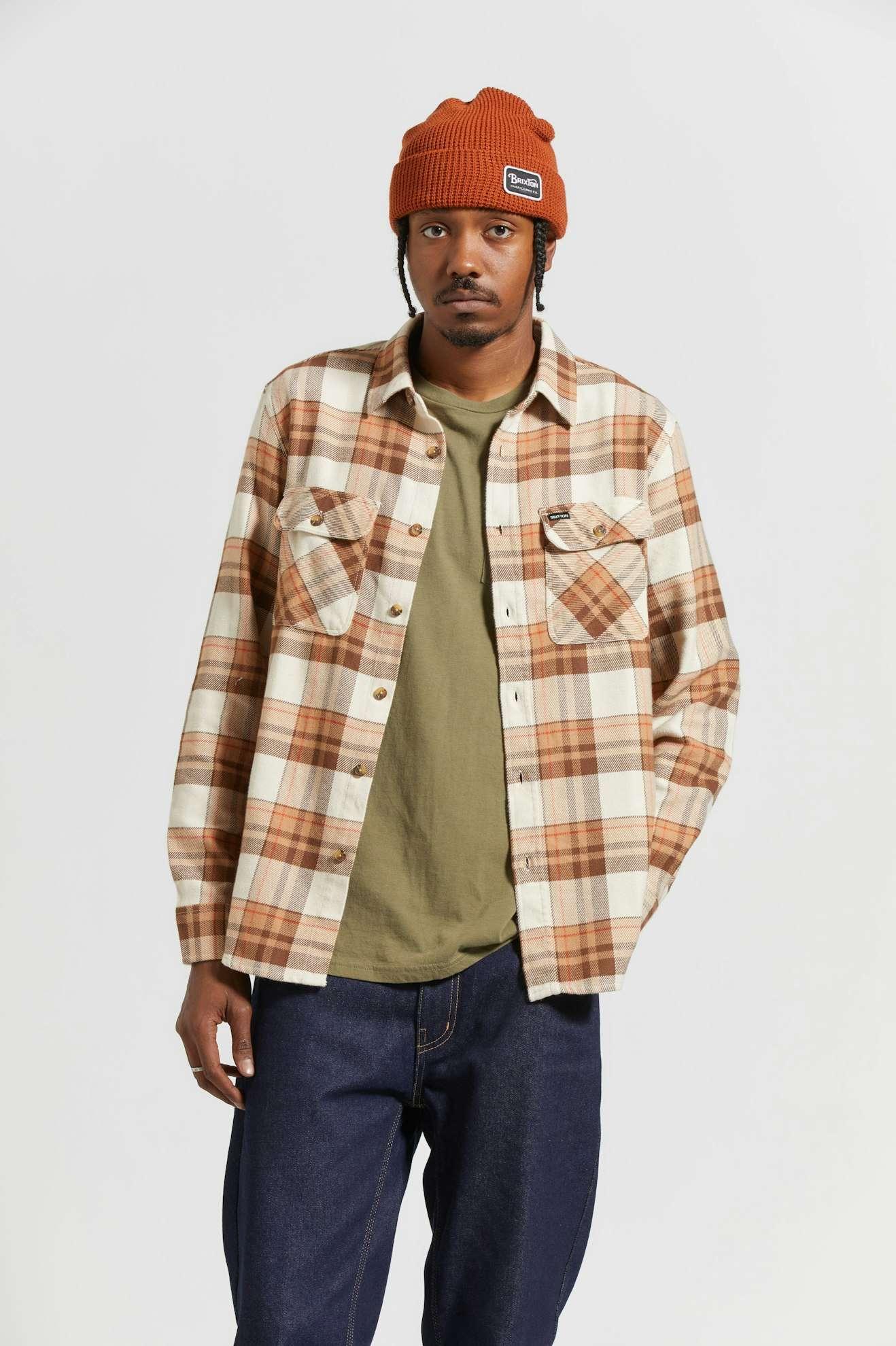 Bowery Flannel -Whitecap/Pinecone Brown/ Burro