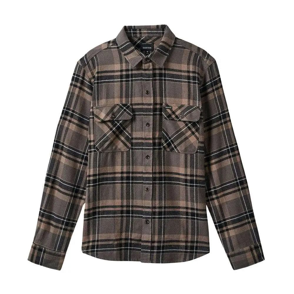 Brixton Men's Bowery Flannel - Charcoal/Black/Cinder Grey