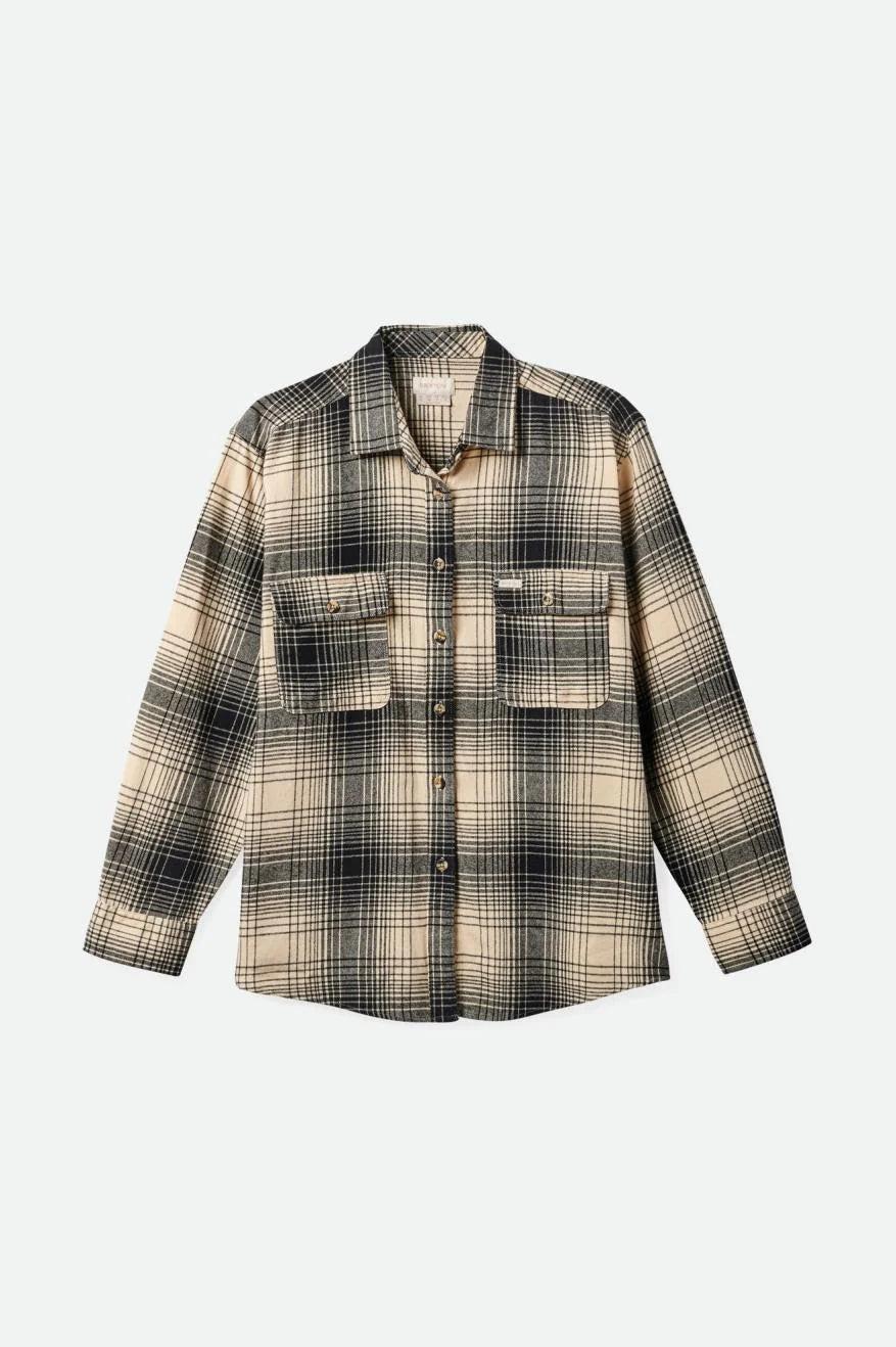 Women's Bowery BF Flannel Biscotti/Black
