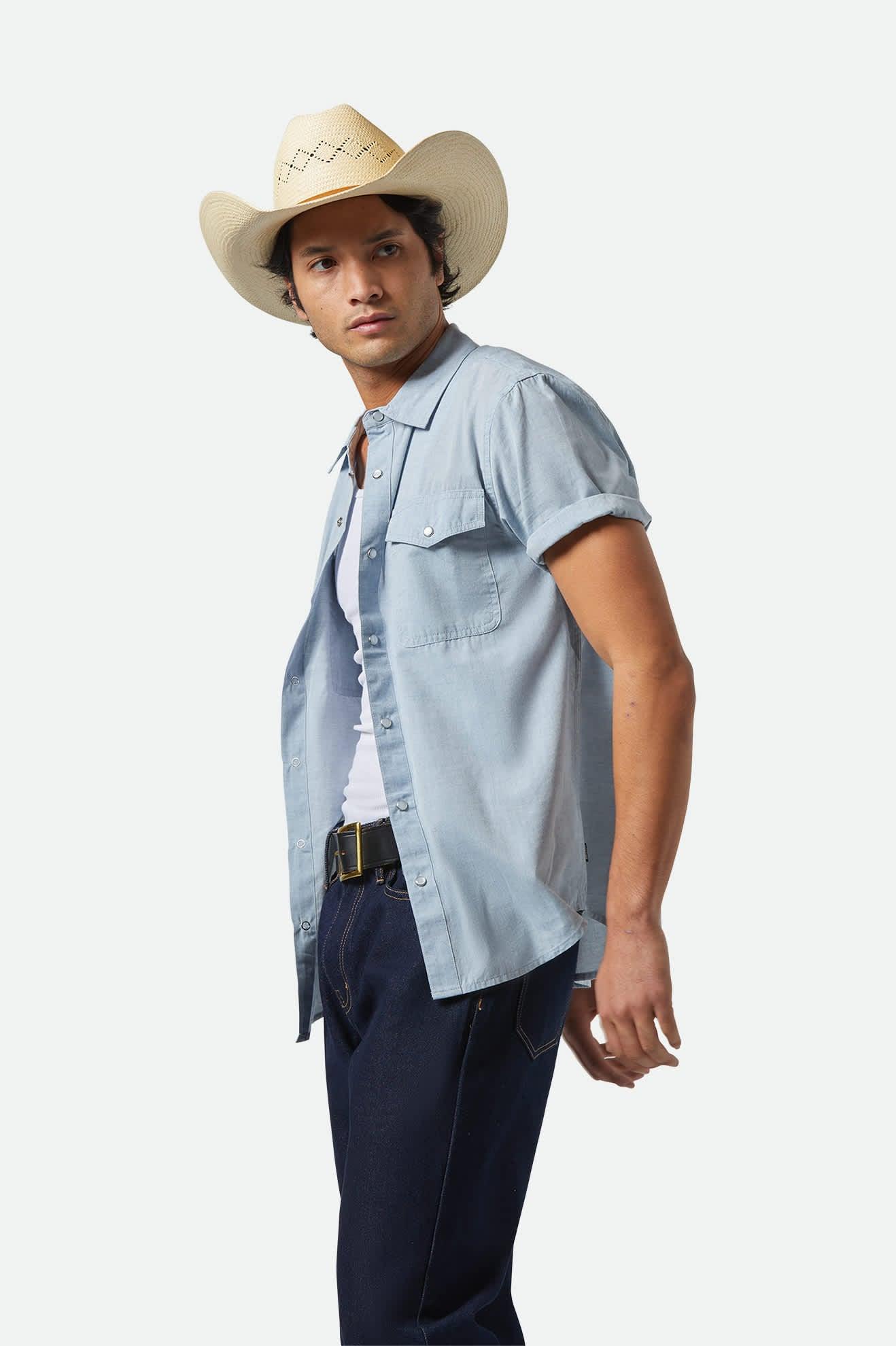 Men's Wayne Western S/S - Medium Blue 01366