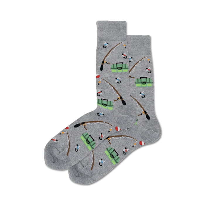 Men's Fishing Crew Socks (Grey)