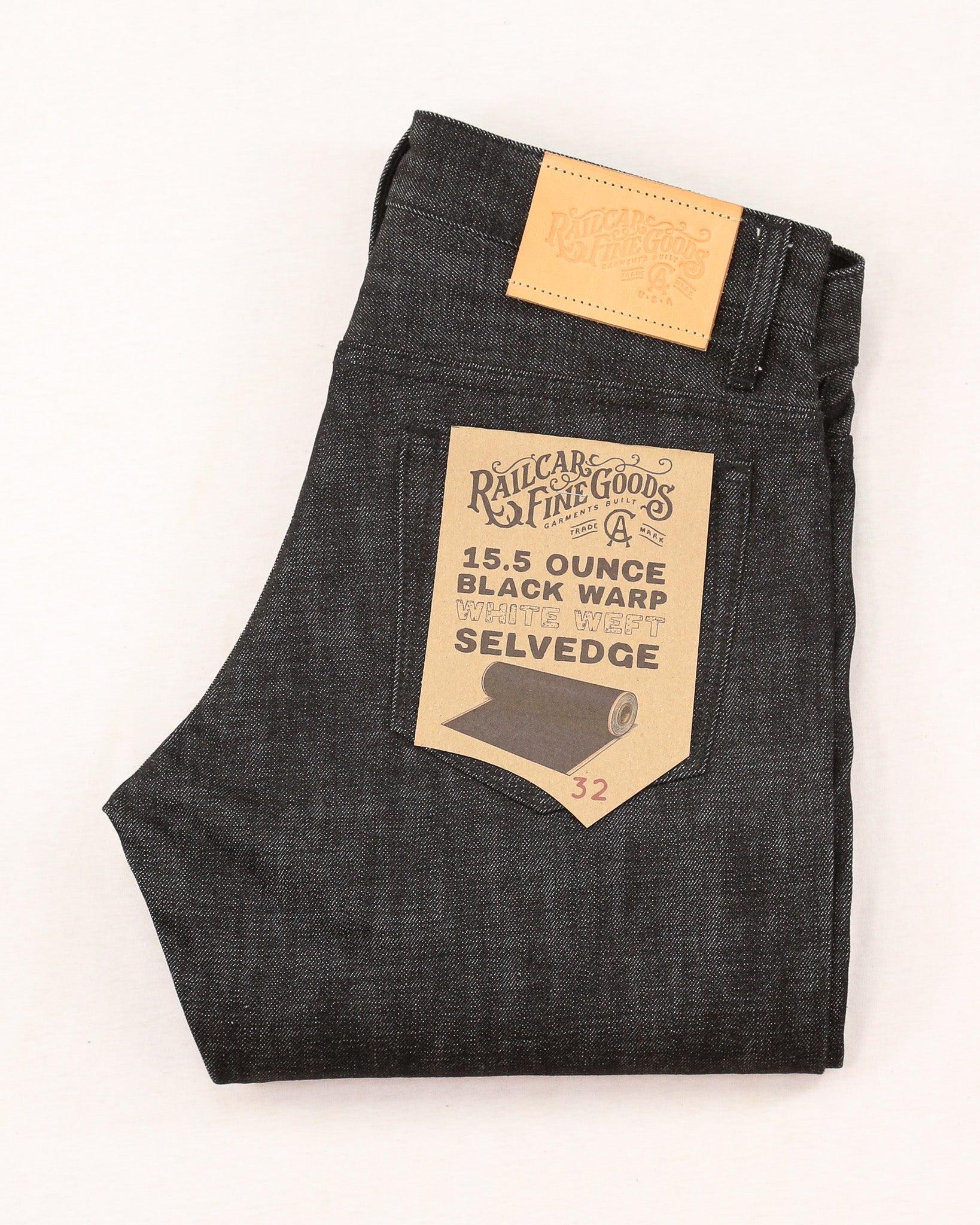 Emily X129 15.5 Oz Black Warp White Weft Red Line Selvedge
