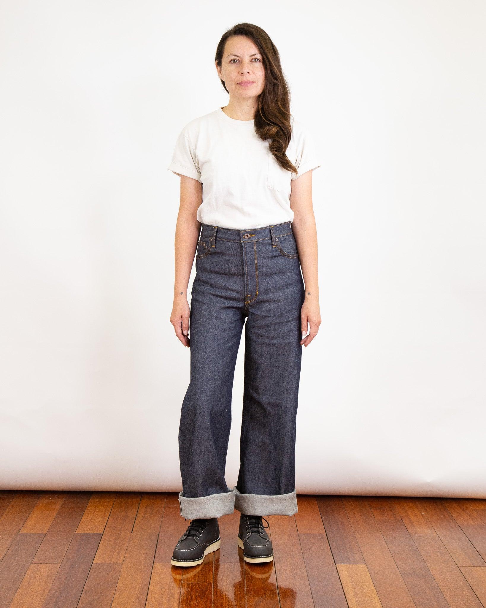 Emily X114 Stretch Selvedge Medium High Waist Wide Leg