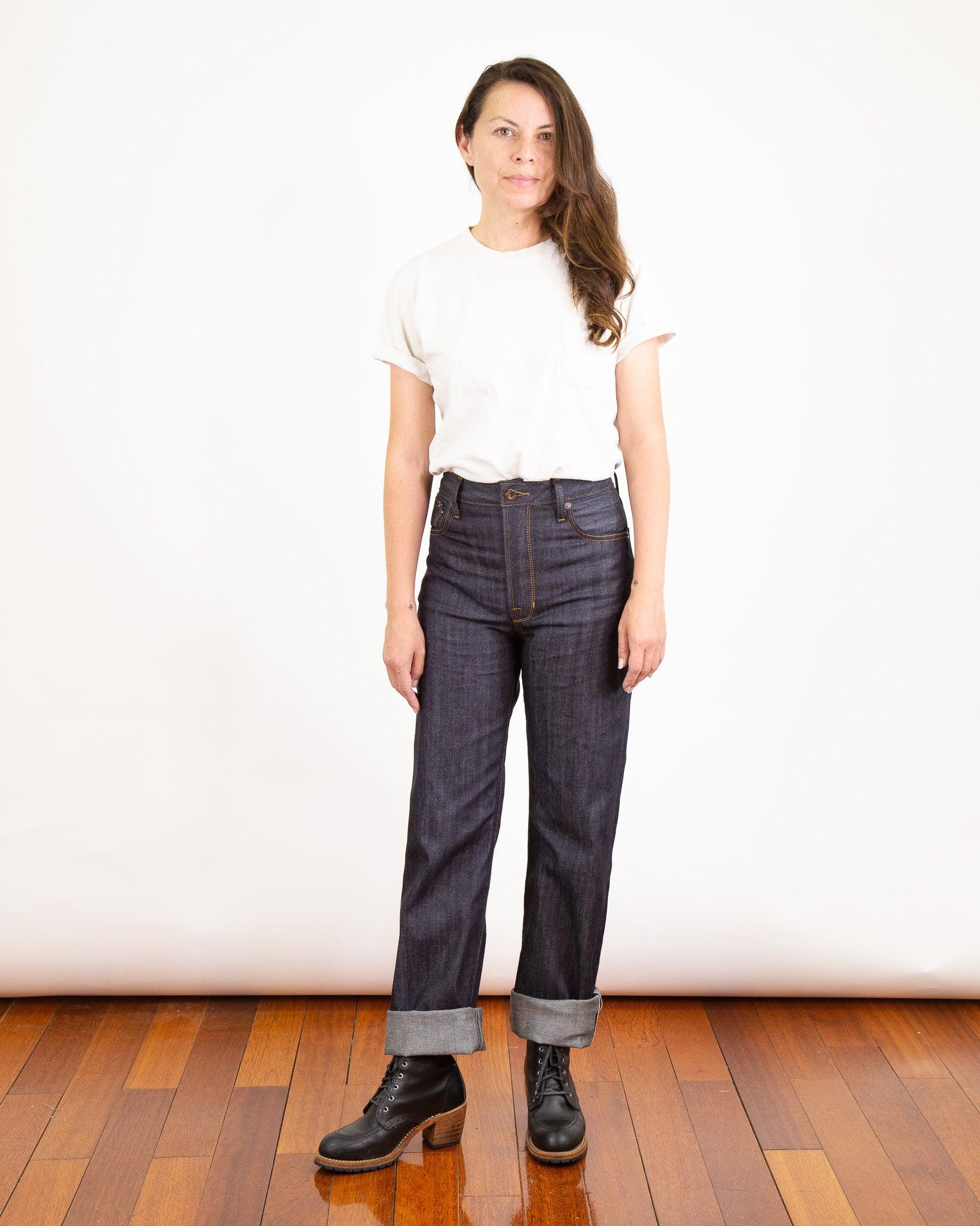 Drifter X081 Light Weight Indigo Stretch Medium High Waist Straight Leg