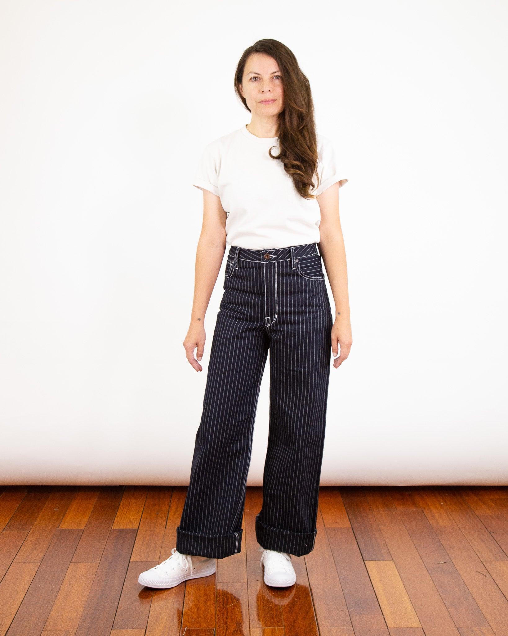 Emily X122 13.75 Shadow Wabash Selvedge Medium High Waist Wide Leg