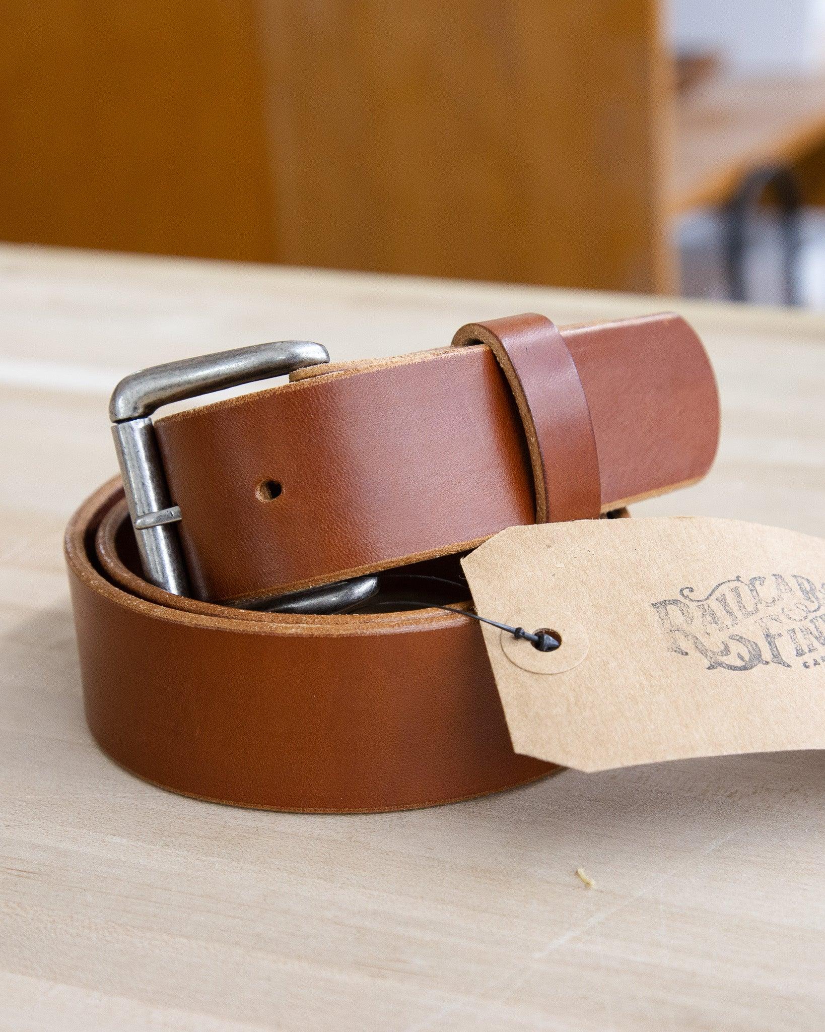 Railcar Leather Cognac Belt