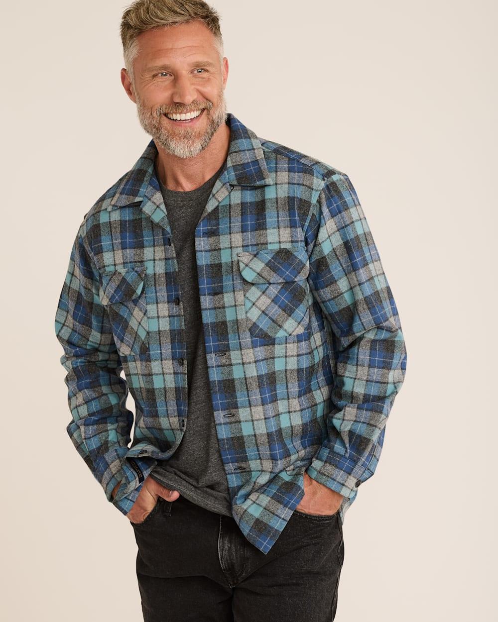 Men's Board Shirt/ Blue Original Surf Plaid/ AA022-30789