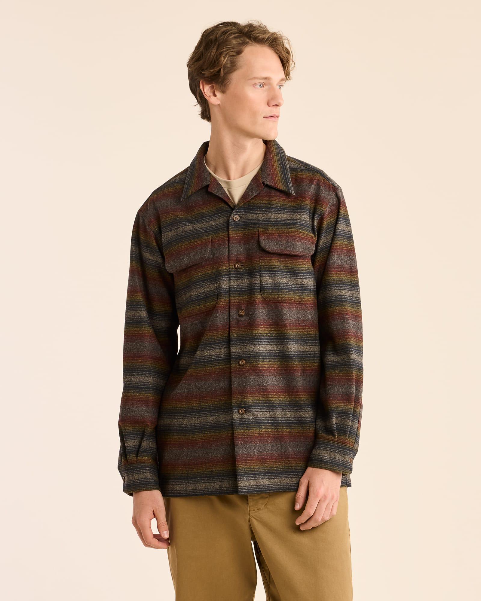 Men's Board Shirt - Brown Multi Ombre Stripe (RA733- 32674)