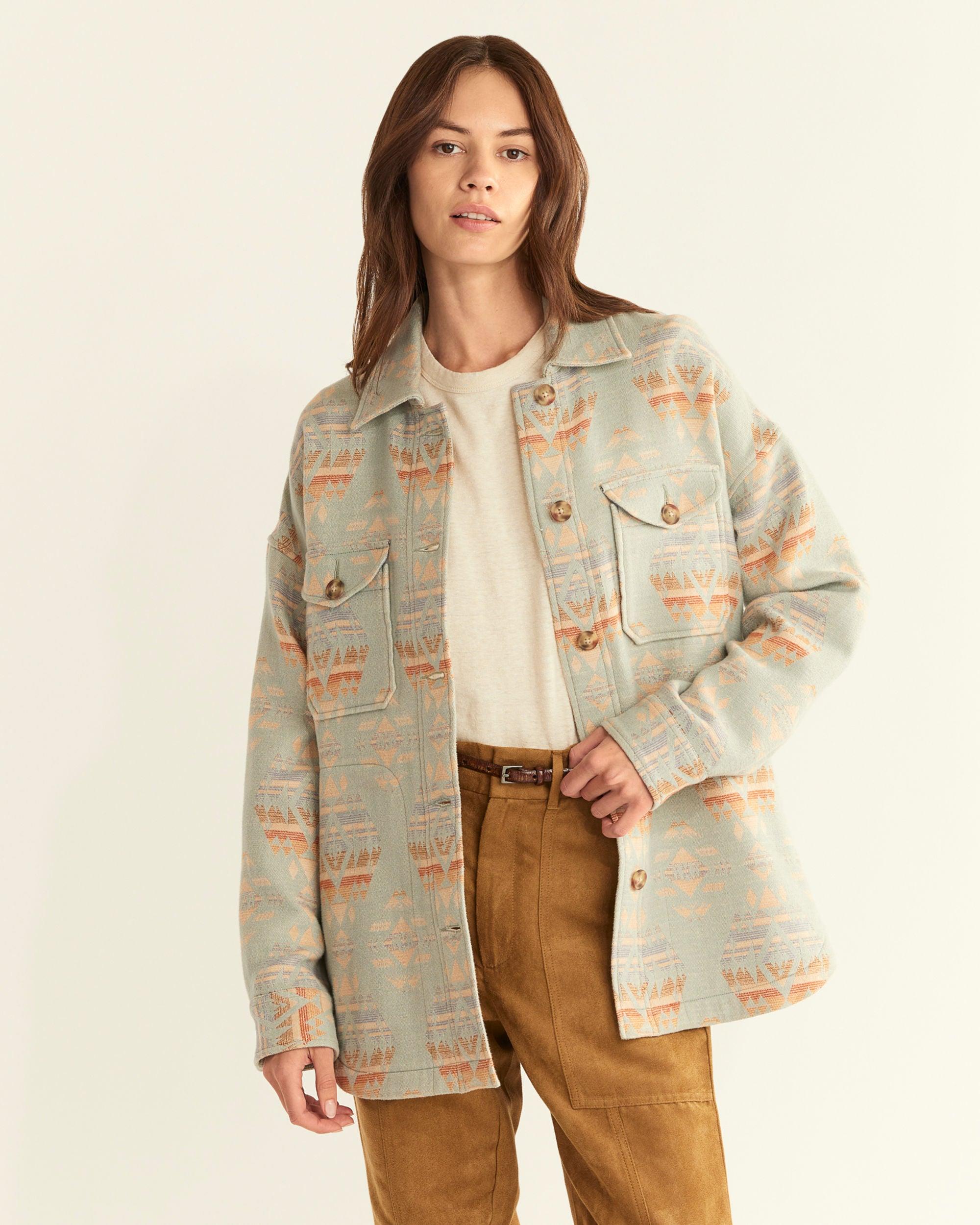 Women's Doublesoft Shirt Jacket Shale Blue Agate Beach