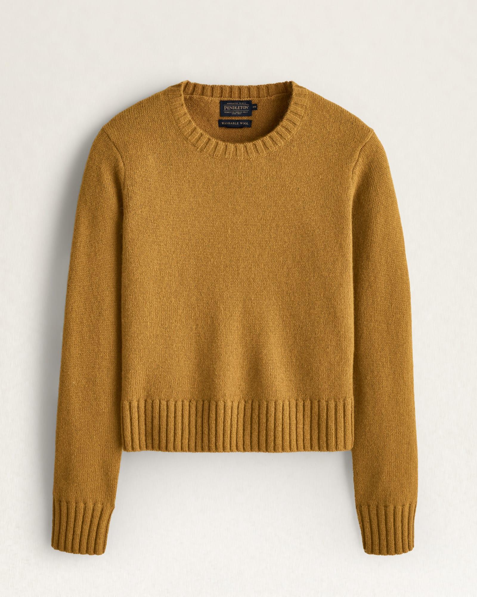 Women's Relaxed Shetland Collection Crew Pullover / Deep Gold