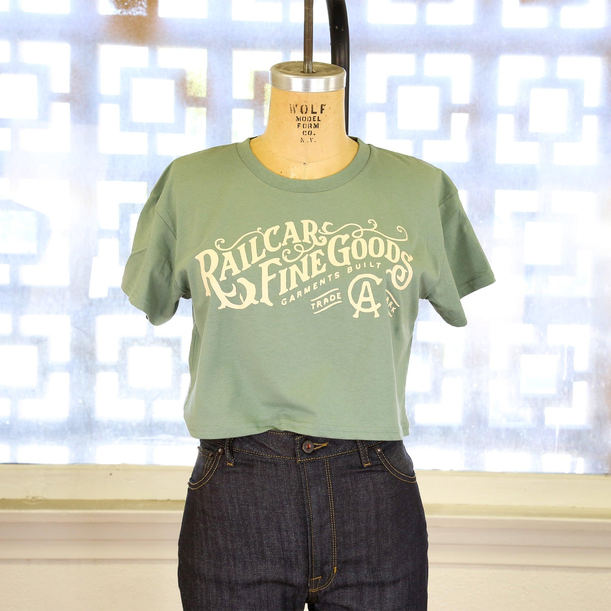 Railcar Women's Green Crop Tee Shirt