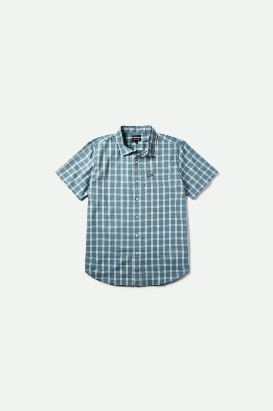 Brixton Charter Plaid S/S Woven - Blue Mirage (01219)