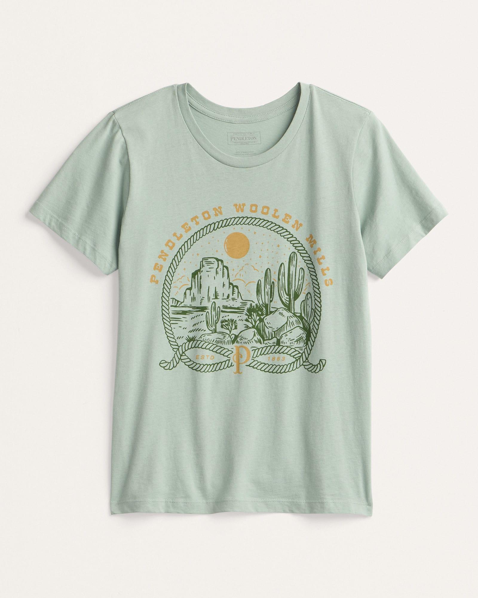 Women's Western Oasis Graphic Tee Seafoam - TB436-87559
