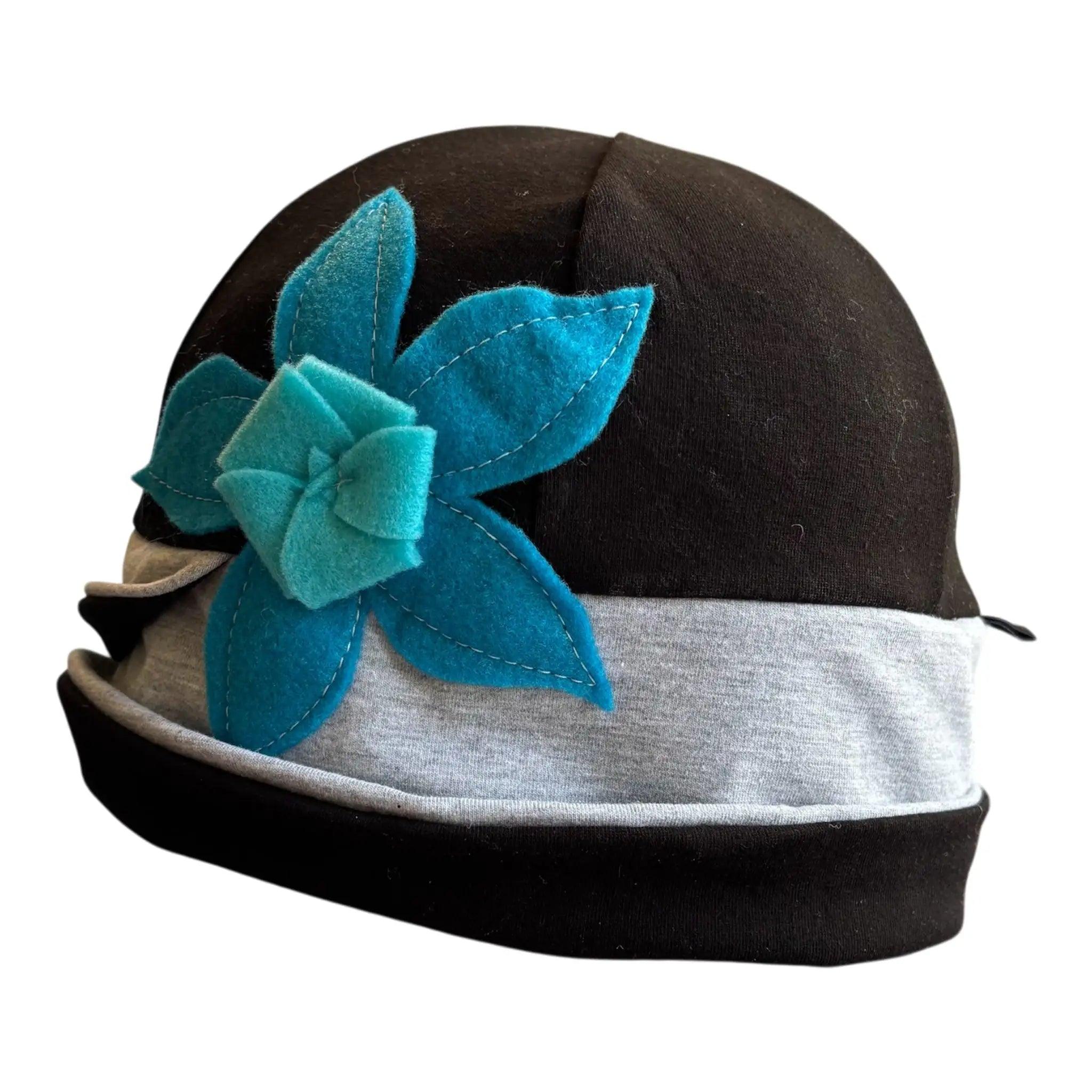 Upcycled Cloche Beanie - Double Blossom