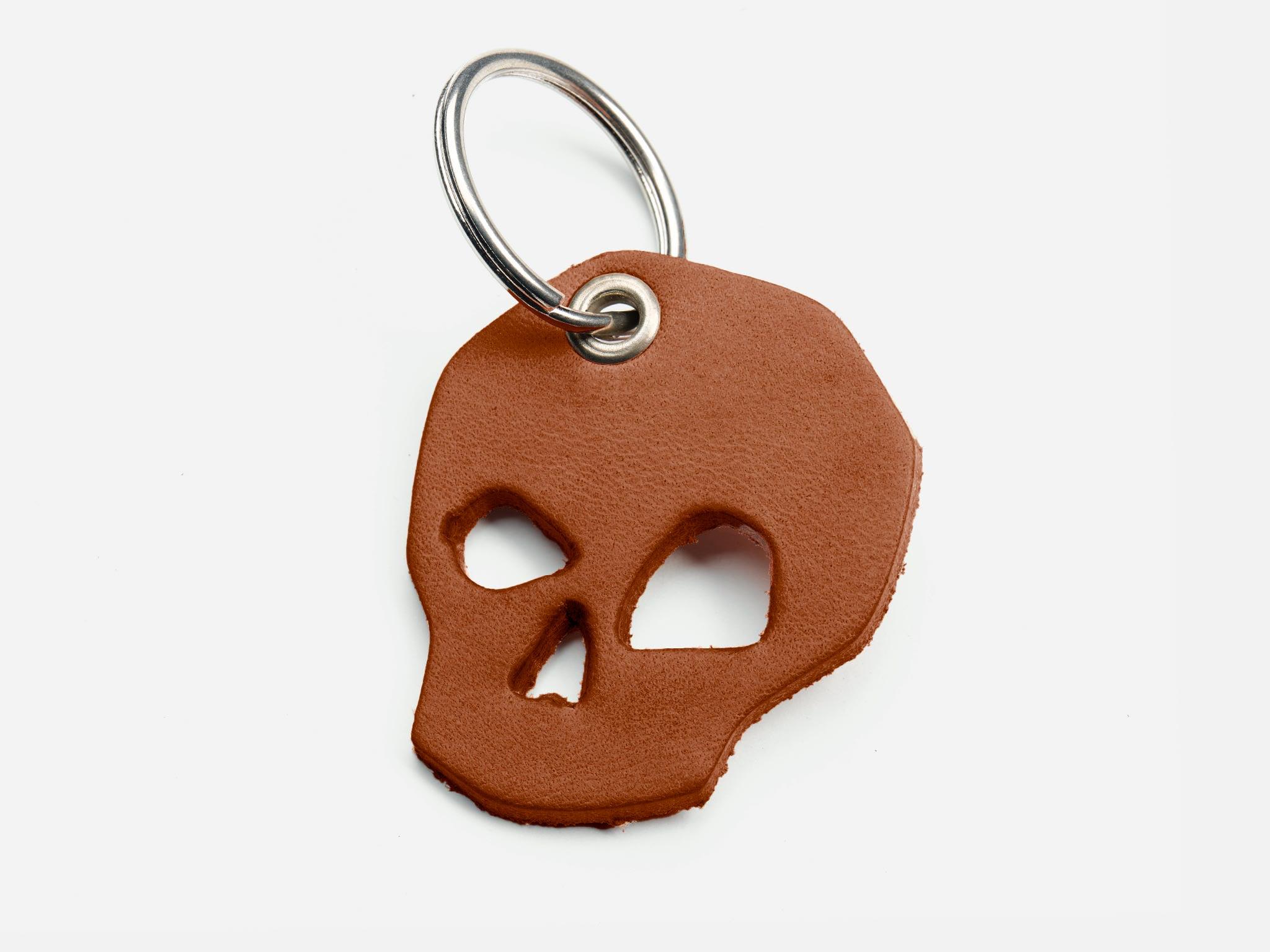 No. 519 Skull Keychain, Medium Brown