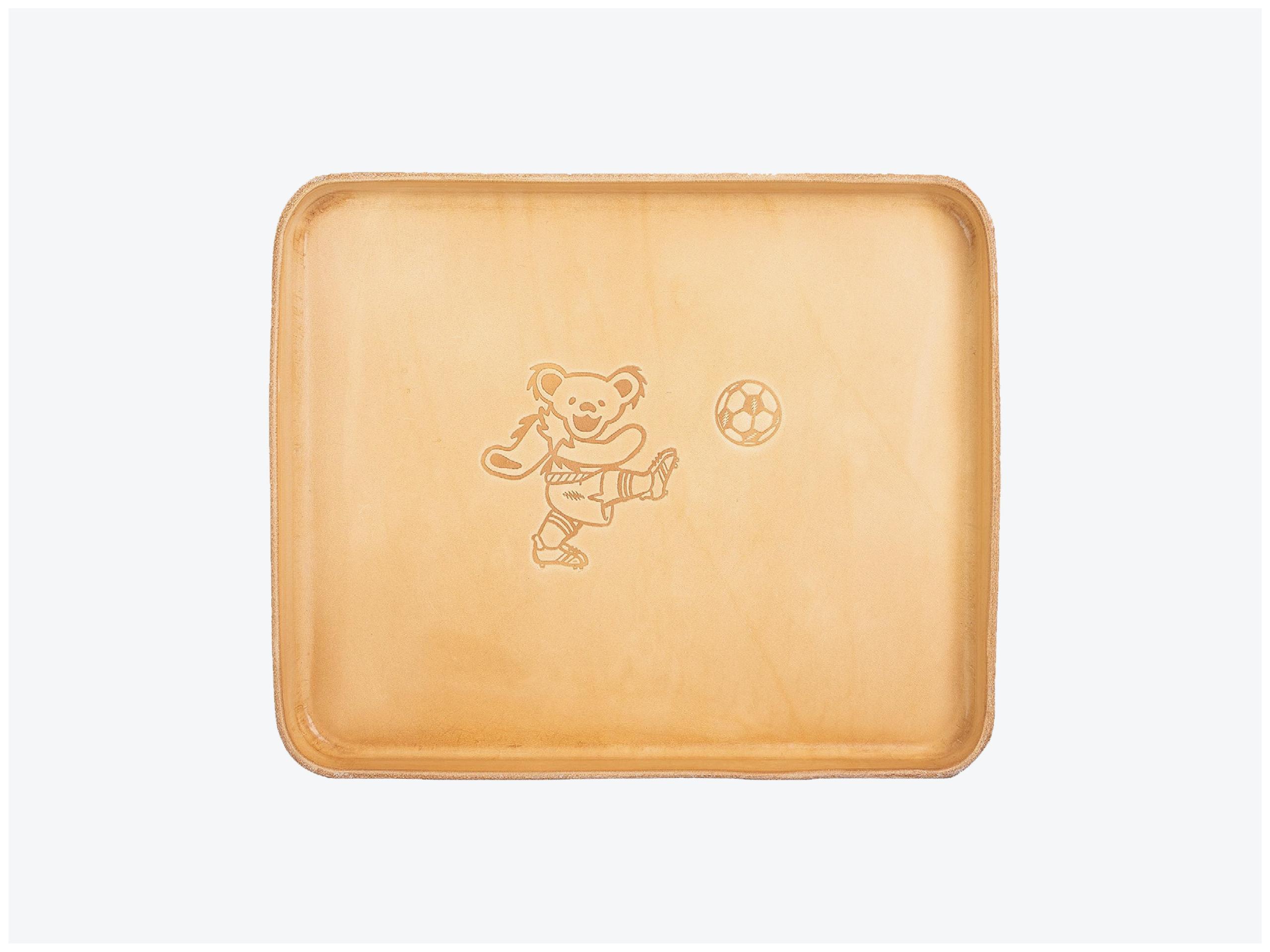 No. 471-GD Large Leather Valet Tray Soccer, Natural