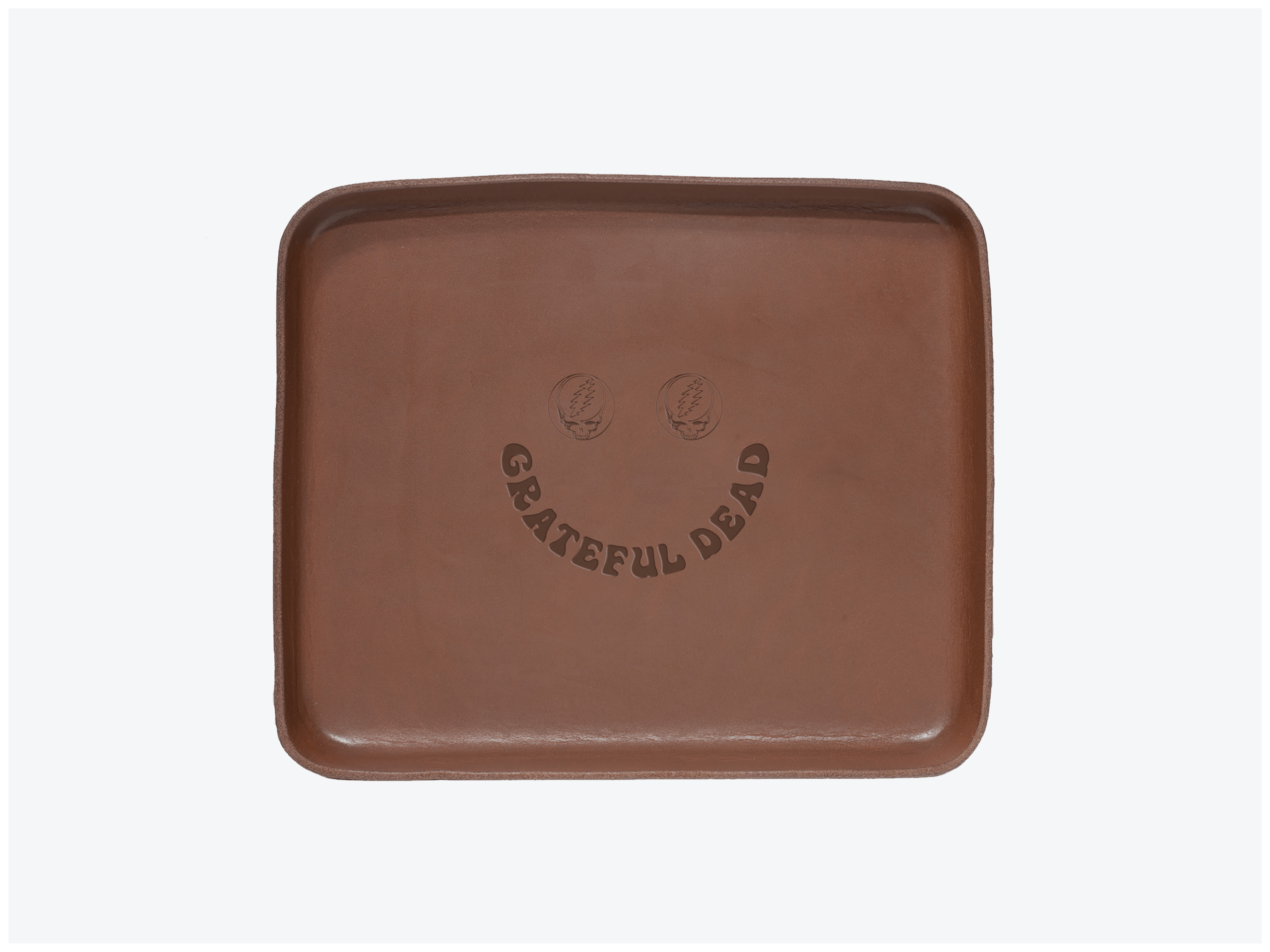 No. 471-GD Large Leather Valet Tray Smile, Brown