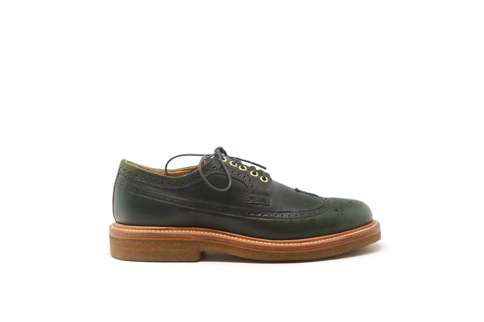 Concho Long Wing Brogues Green