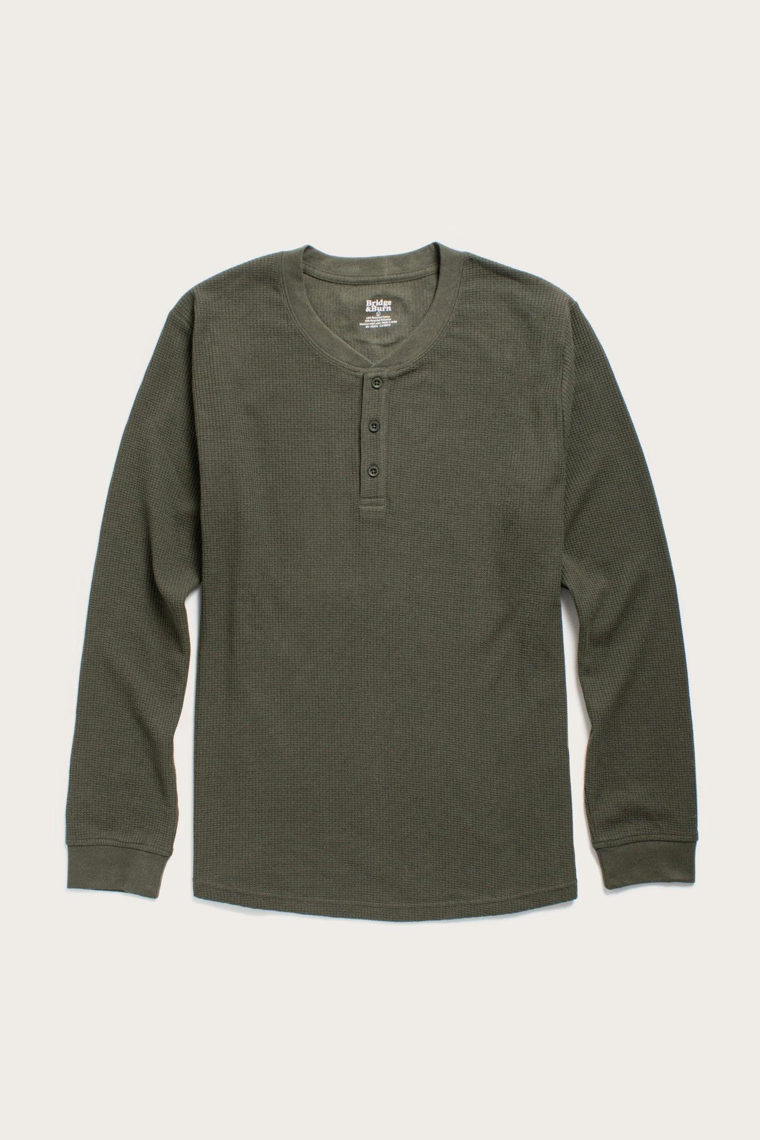 Men's Recycled Waffle Henley / Forest Melange