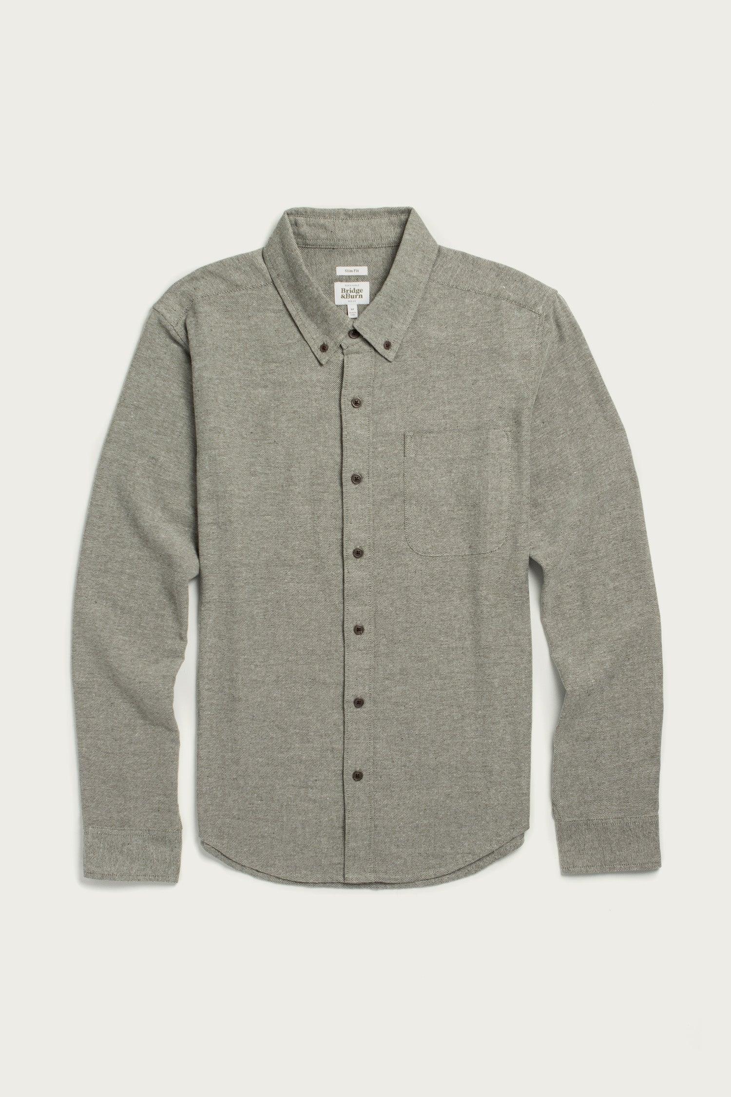 Sutton Slim Shirt / Olive Twill