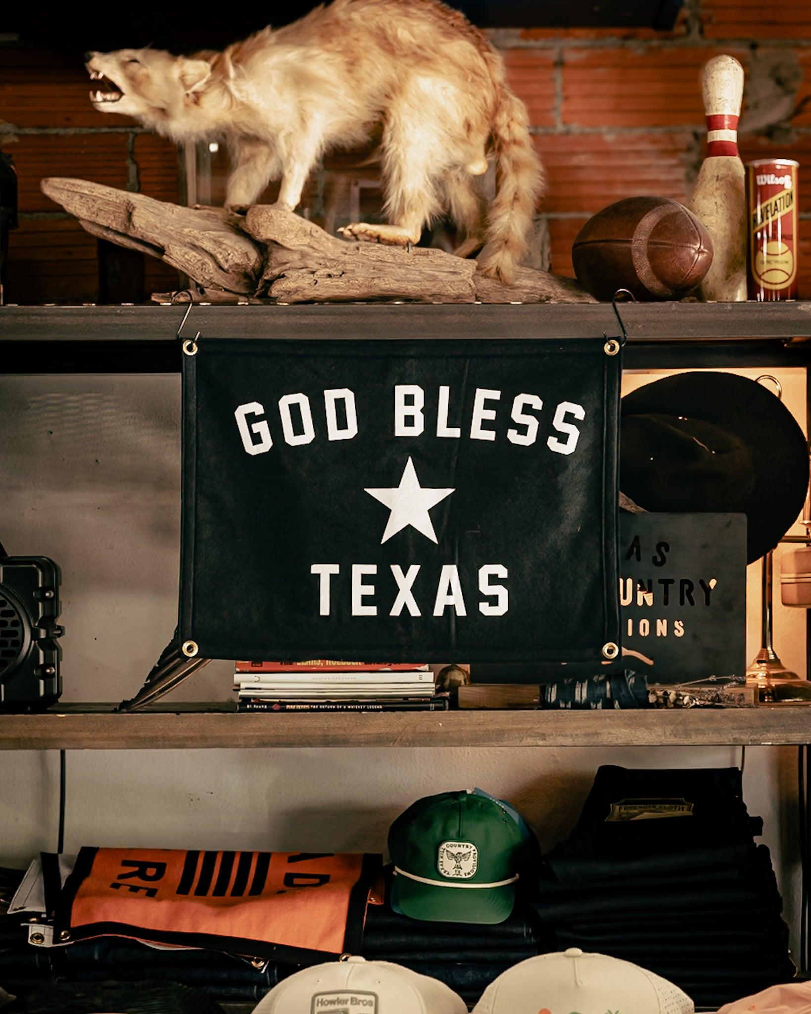Banner | God Bless Texas | Oxford Pennant x Manready Mercantile