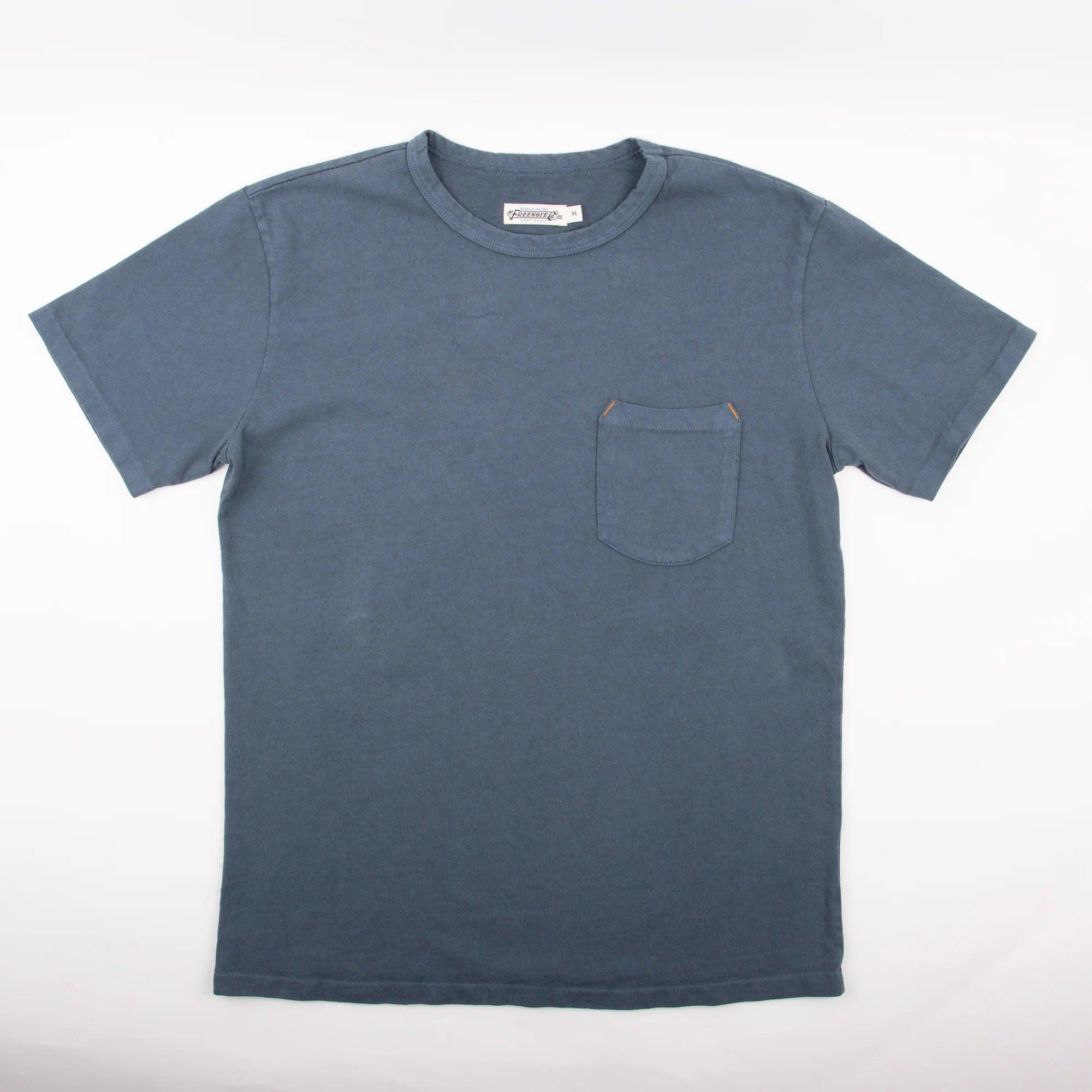 13 oz Pocket Tee | Faded Blue | Freenote Cloth