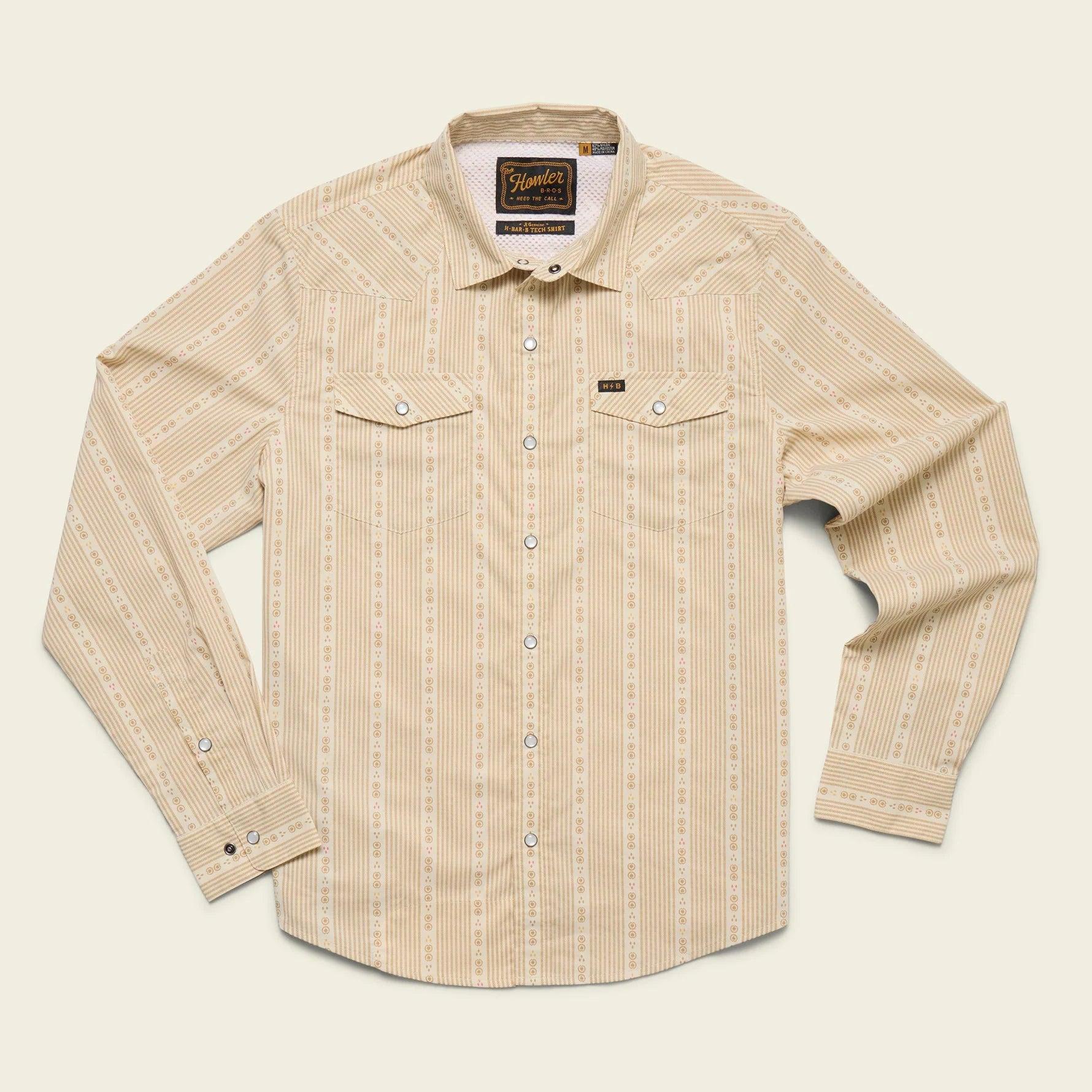 H Bar B Tech Longsleeve | Supernova Stripe : Leche | Howler Bros