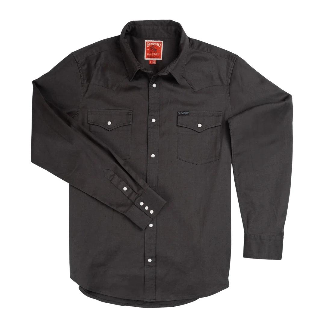 Wyatt Western Pearl Snap Solid Shirt | Basalt | Sendero Provisions Co