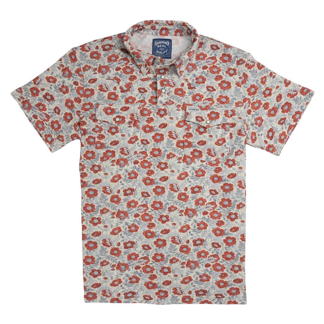 Cantina Pique Polo | Desert Floral - Rosado | Sendero Provisions Co