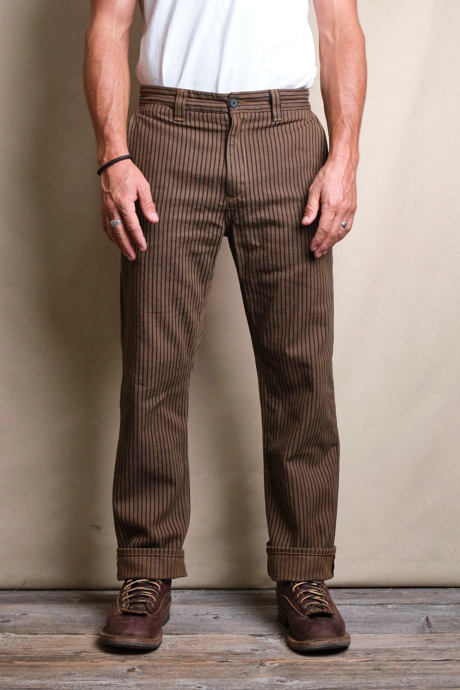 Deck Pant | Brown Herringbone Dobby | Freenote Cloth