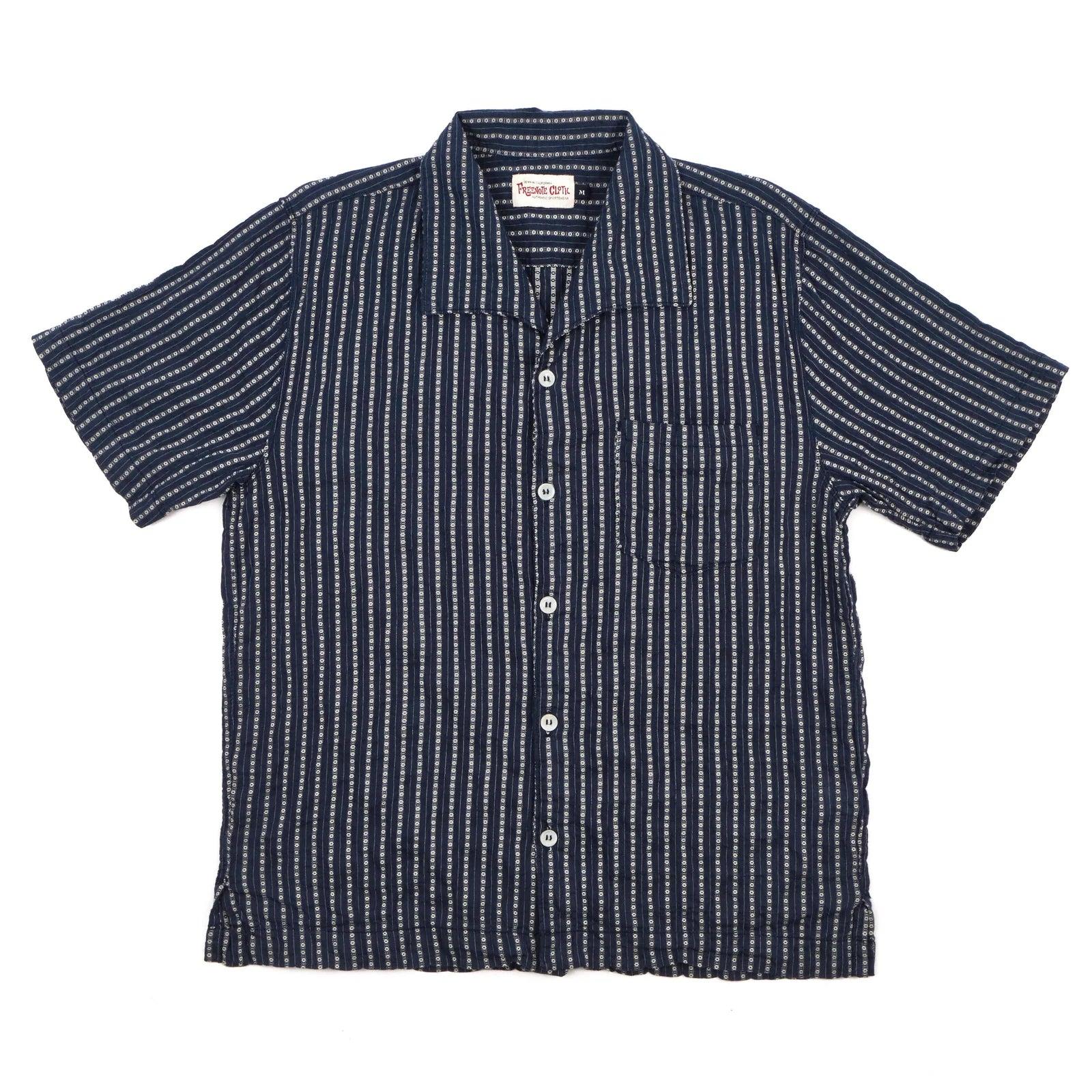 Cayucos S/S Shirt | Jacquard Navy | Freenote Cloth