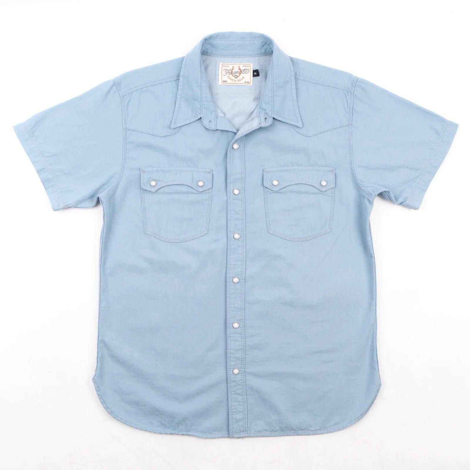 Modern Western Shirt S/S Shirt | Clear Blue | Freenote Cloth
