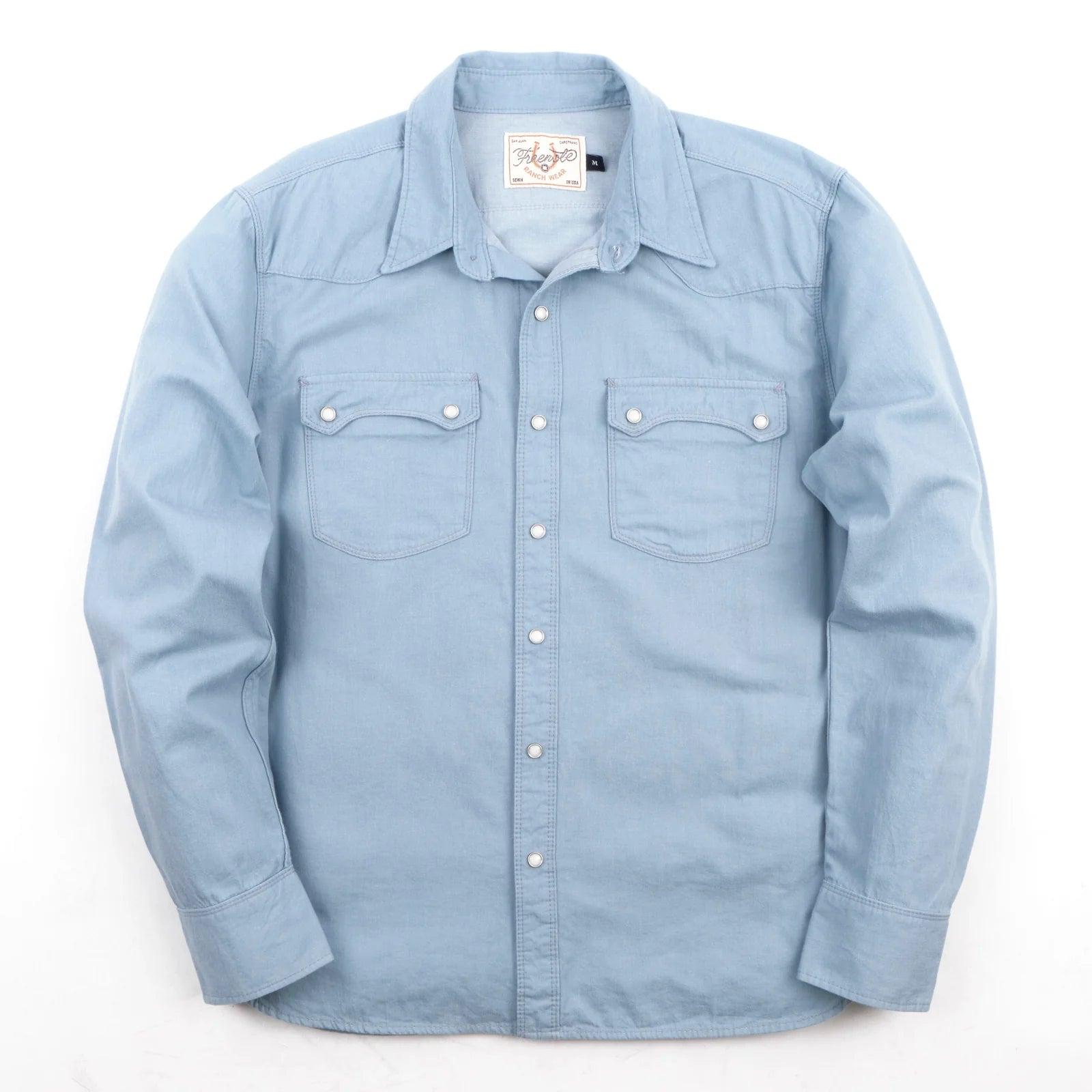 Modern Western L/S Shirt | Clear Blue | Freenote Cloth