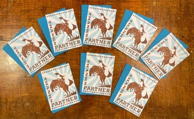 Thanks Partner Boxed Cards | Pack of 8 | Hatch Show Print