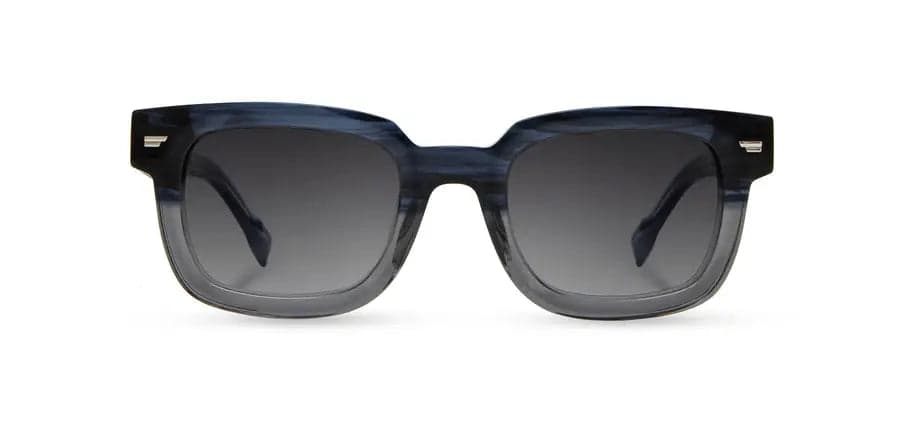 Buxton Acetate Sunglasses | Cobalt / Elm Burl / Grey Fade Polarized | Shwood