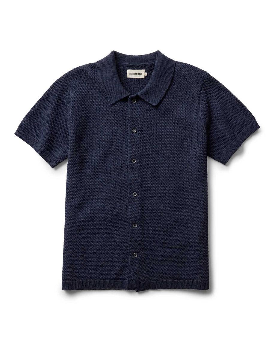 The Button Down Polo | Dark Navy Crochet | Taylor Stitch