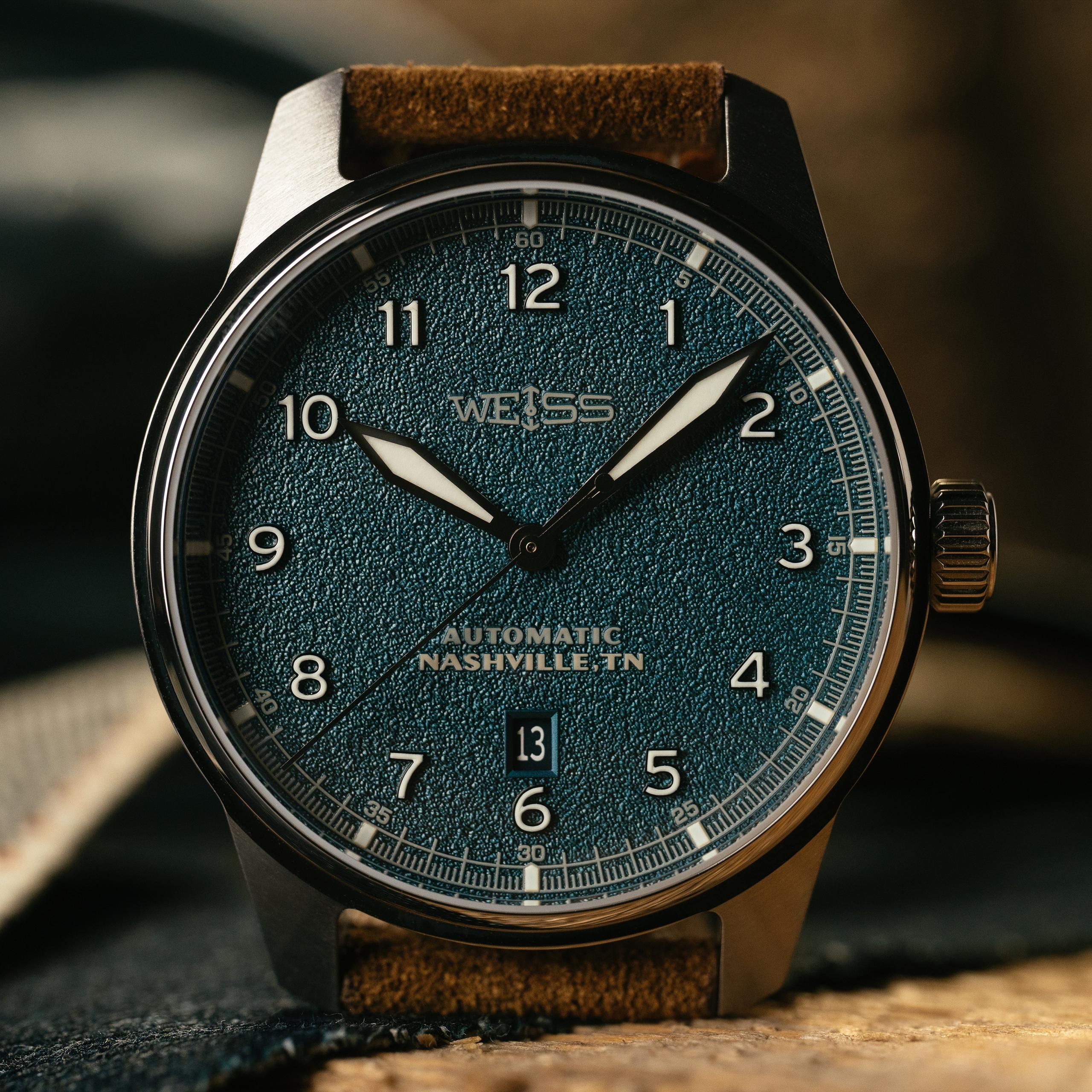 *Limited Edition* 42mm Automatic Standard Issue Field Watch with Date: Textured Denim Dial
