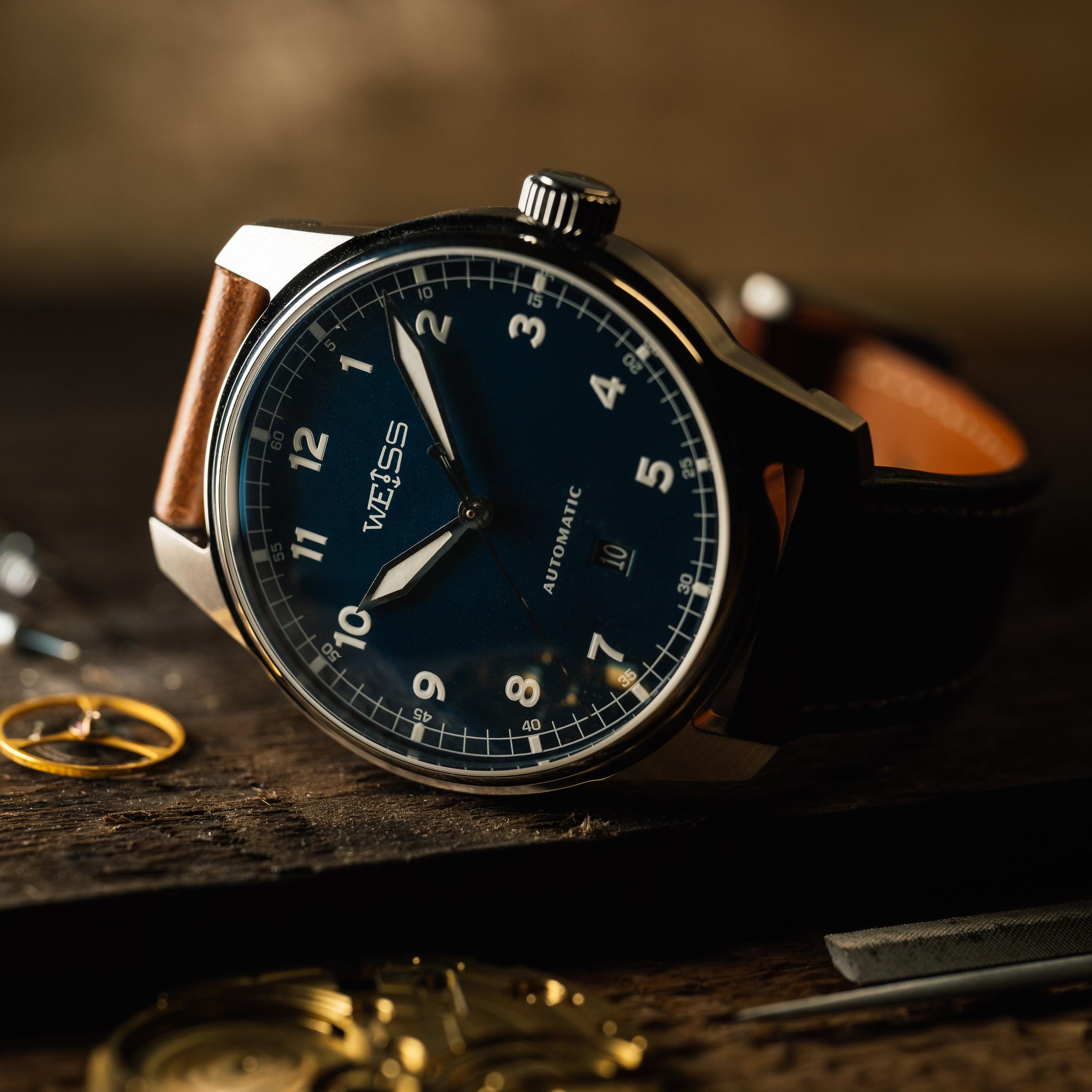 42mm Automatic Standard Issue Field Watch with Date - Blue Dial