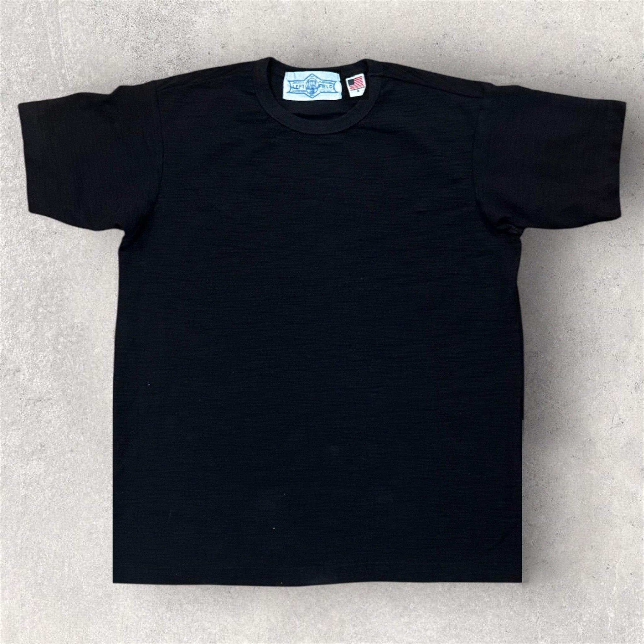Black super slub heavyweight loop wheel (Tsuri Knit) tee