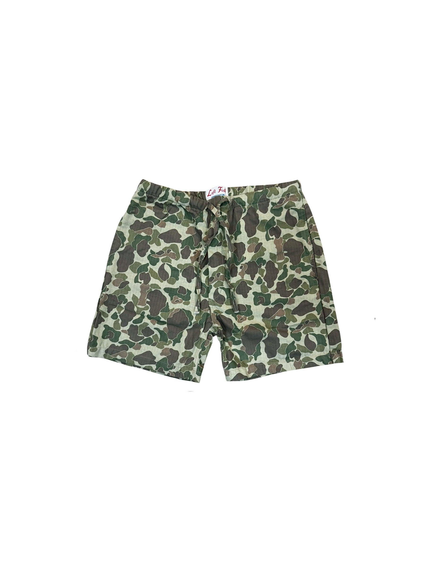 Green Japanese "Frogskin" Double sided Camo drawstring shorts