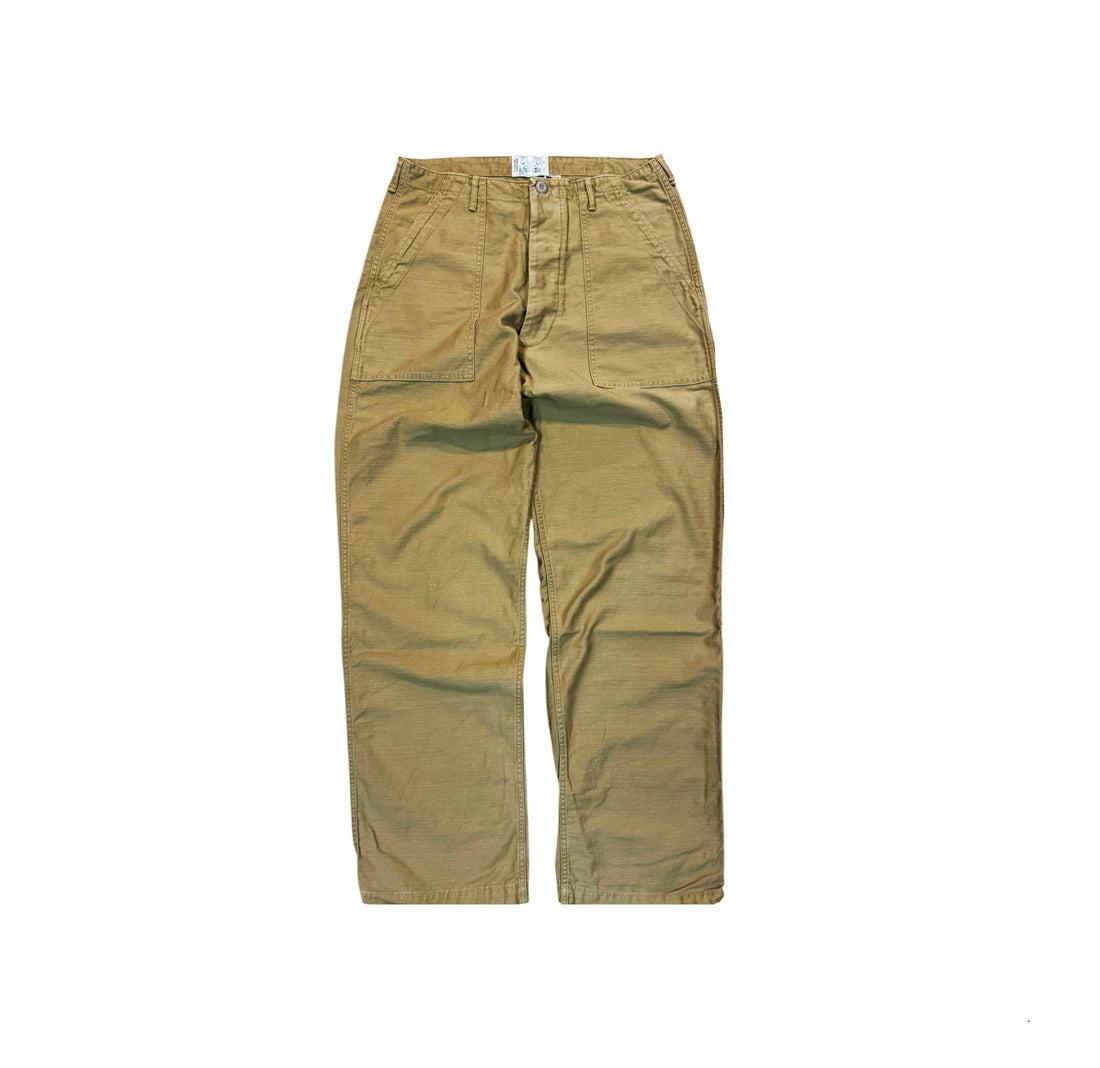 107 60's era GI chinos in 12 oz West Point Khaki Baker Back Cotton Satin