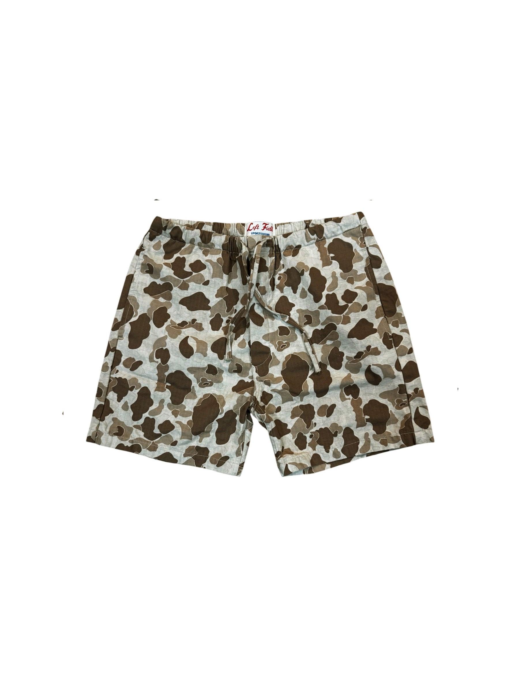 Light Tan Camo Japanese "Frogskin" Double sided  drawstring shorts