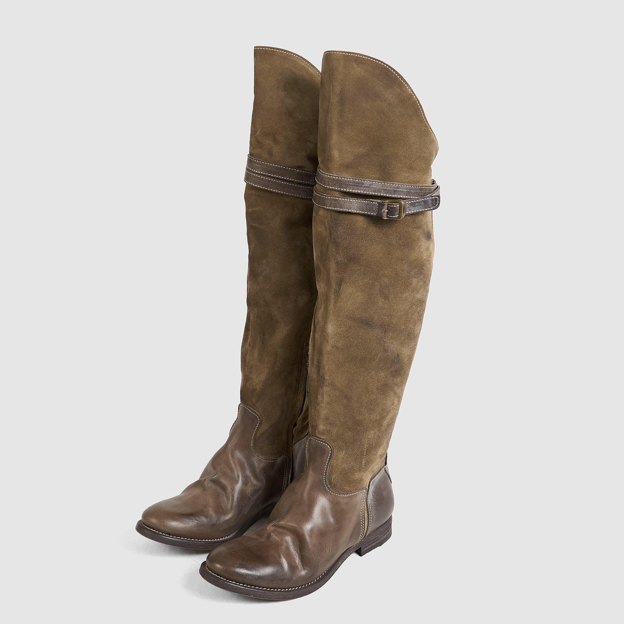 made by hand Ladies Roughout  Leather Boots