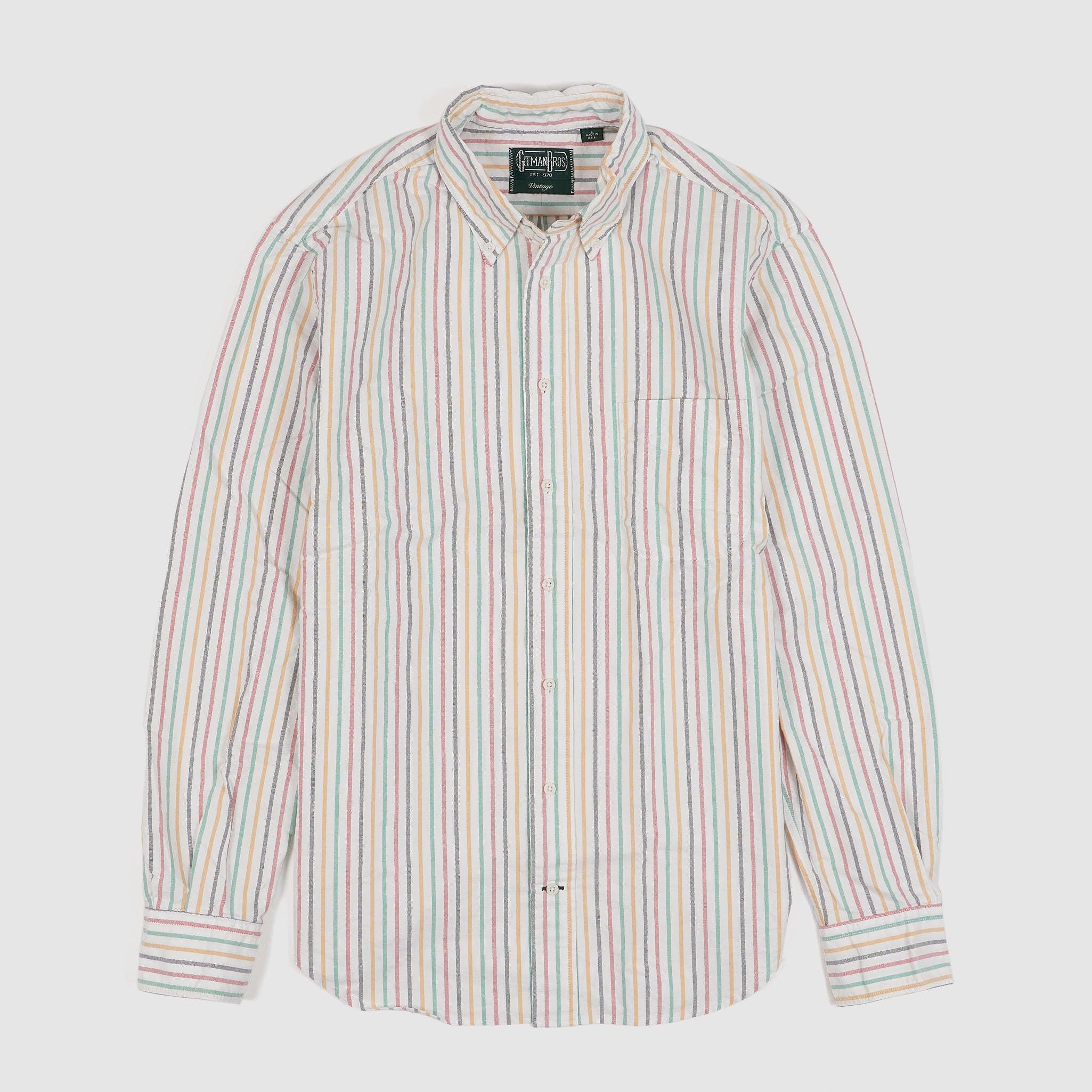 Oxford Button Down Shirt Multi Color Stripes