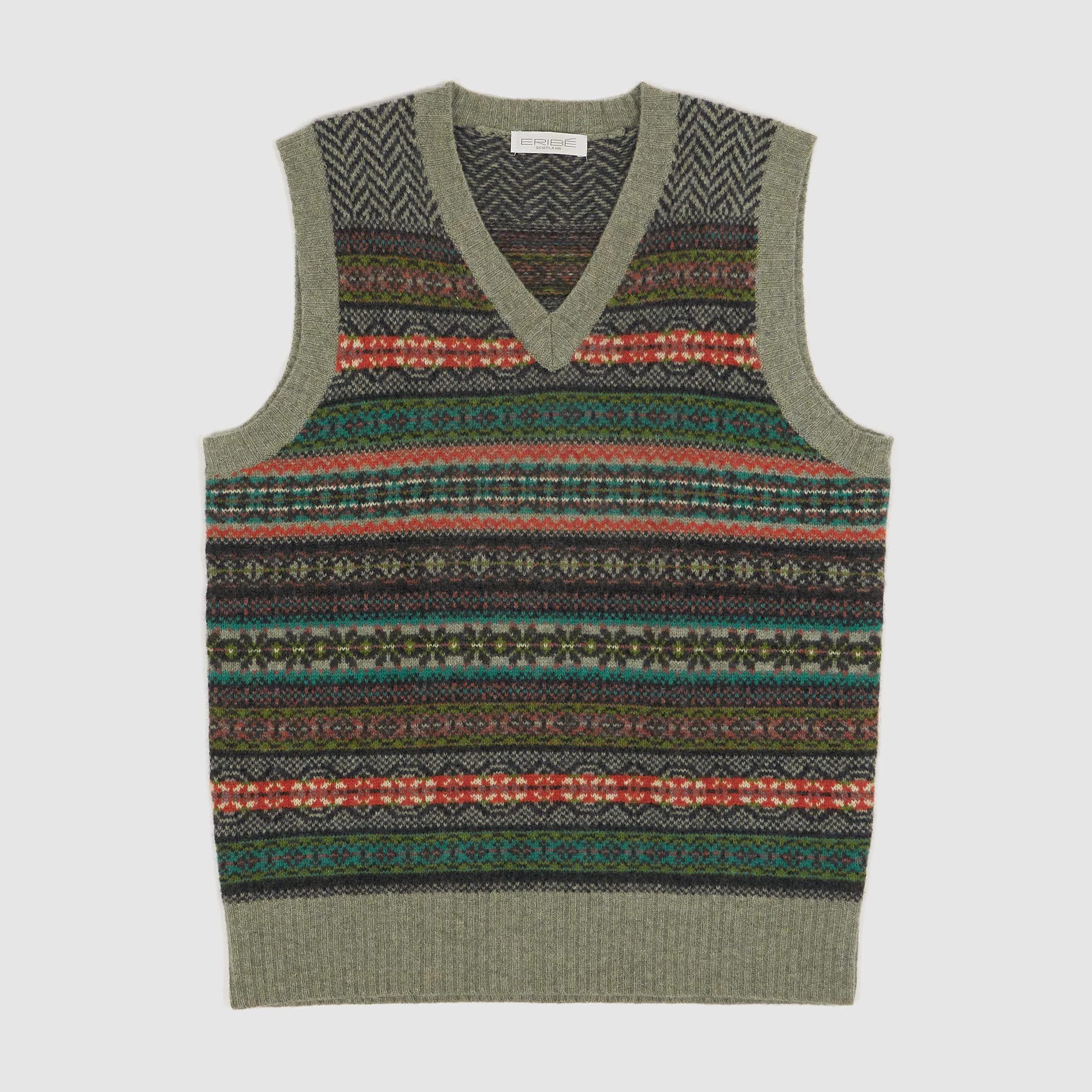 Wool Fair-Isle Vest Sleeveless Pullover