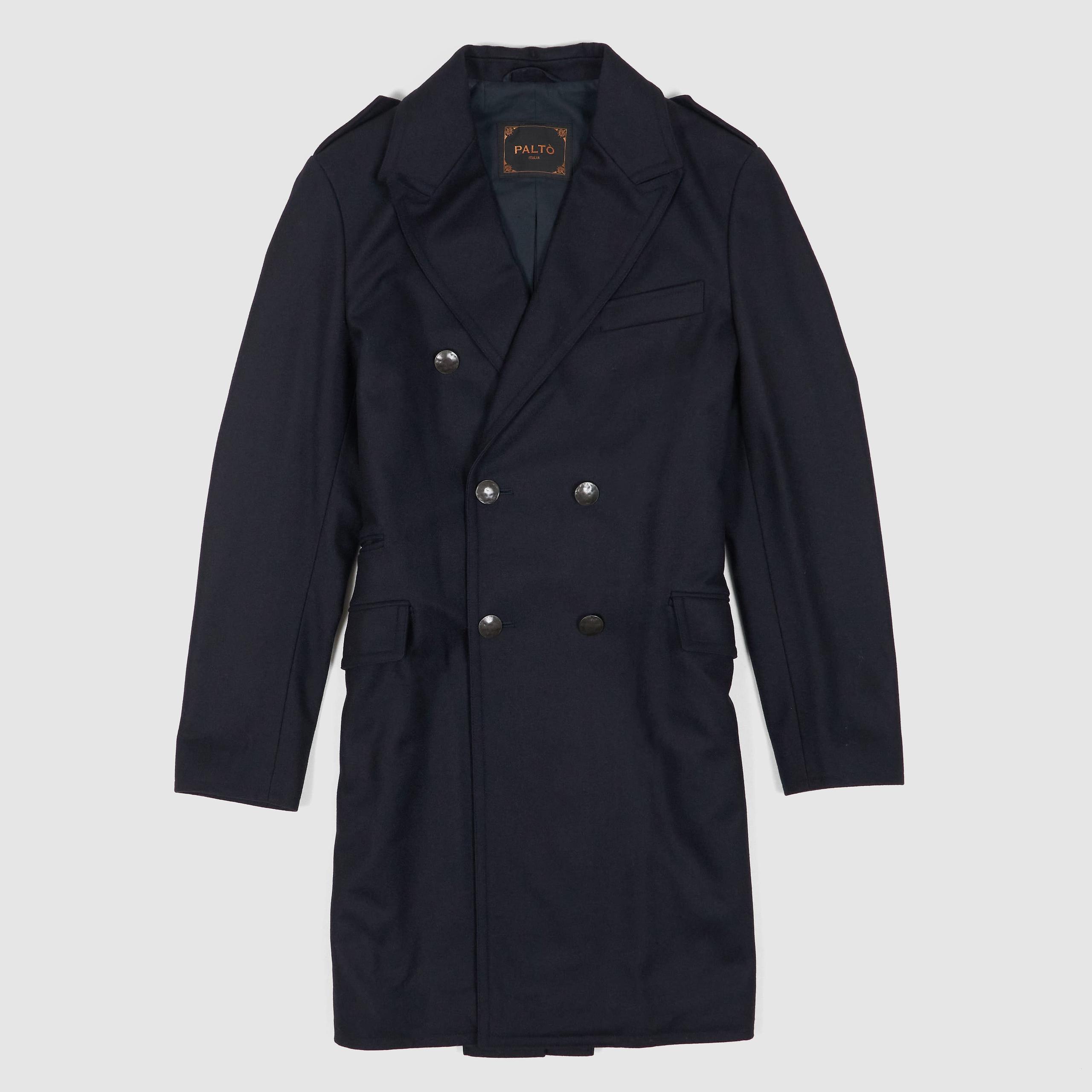 Double-Breasted Officer Wool Coat