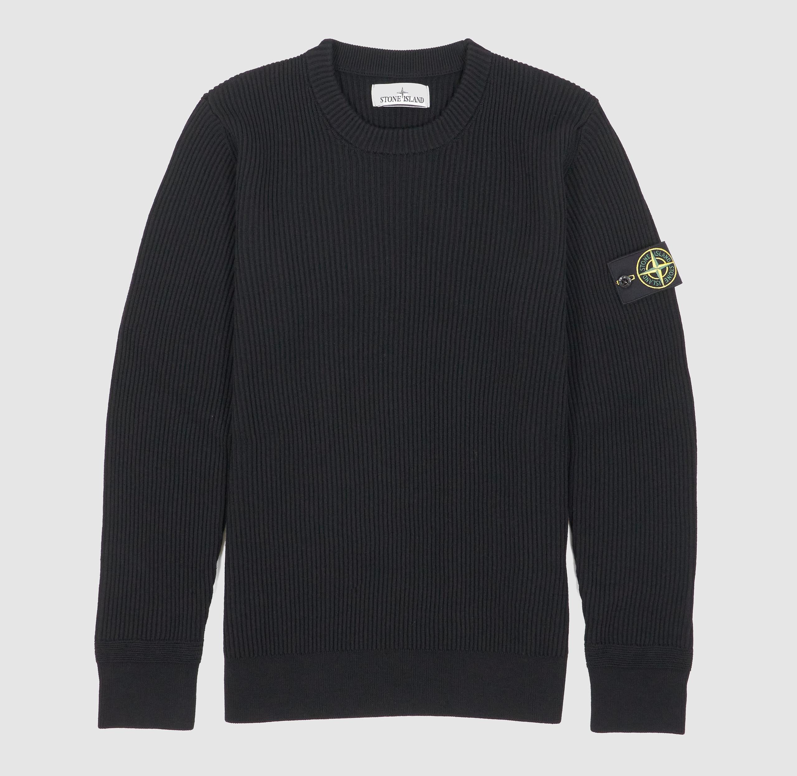 Classic Wool Rib Knit Crew Neck Pullover